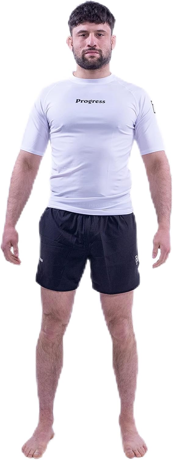 Progress Jiu Jitsu Academy Short Sleeve Rashguard | Comfortable & Durable BJJ Rash Guard | Flexible Rash Guard for Grappling