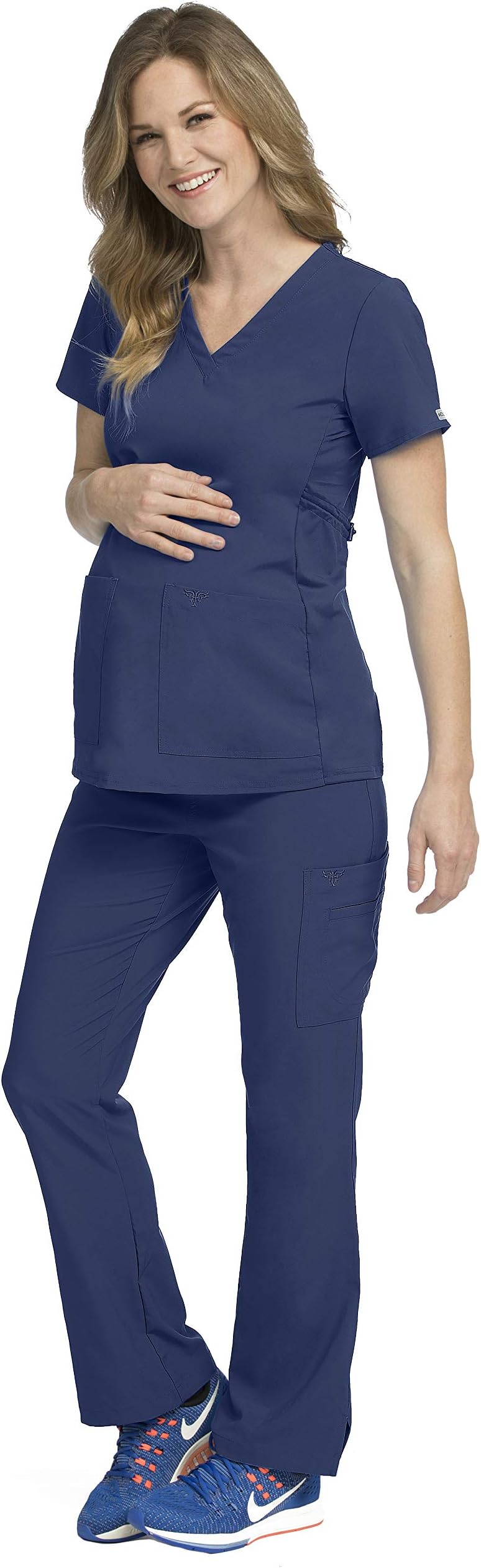 Activate Women's Maternity Medical Uniforms Scrub Set Bundle- 8459 V-Neck Top & 8727 Knit Waist Panel Pants