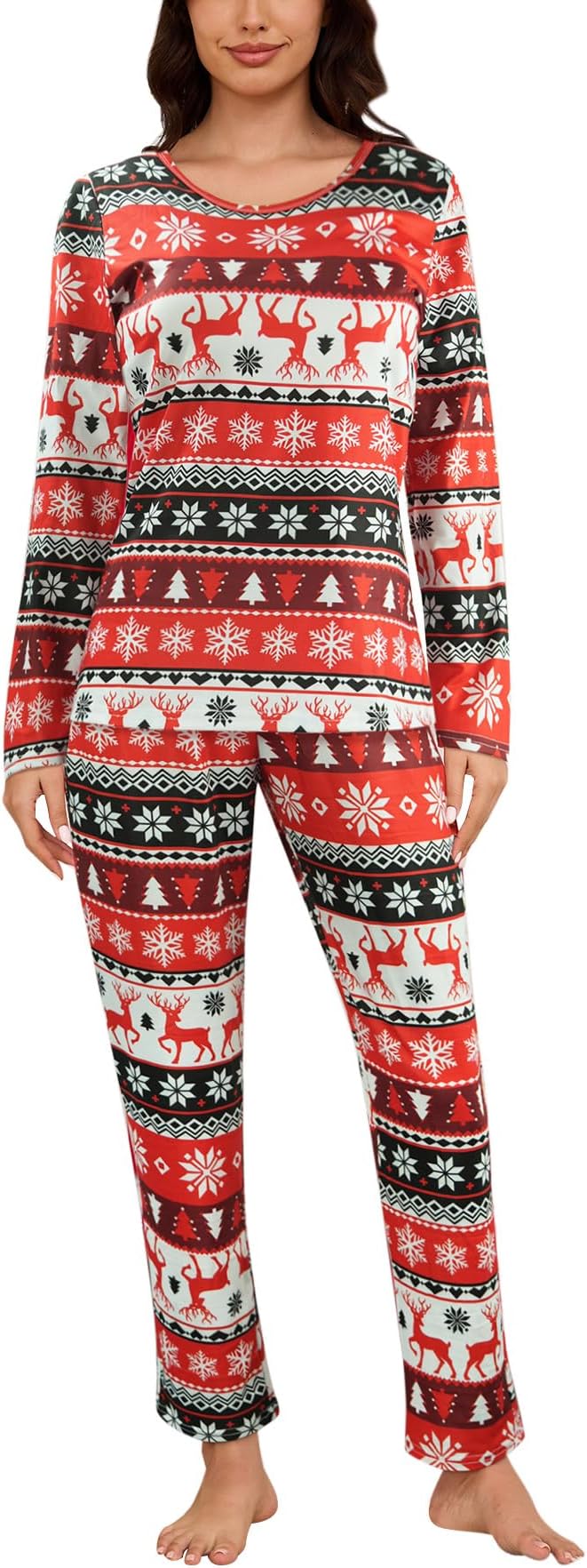 YIJIUWomen's Sleepwear Long Sleeve Top and Pants Pajama Set Panda Print Nighty