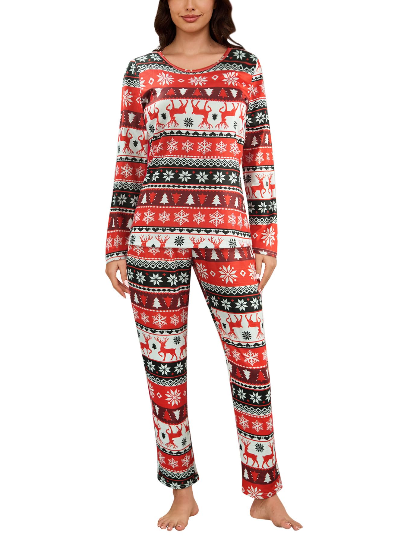 YIJIUWomen's Sleepwear Long Sleeve Top and Pants Pajama Set Panda Print Nighty