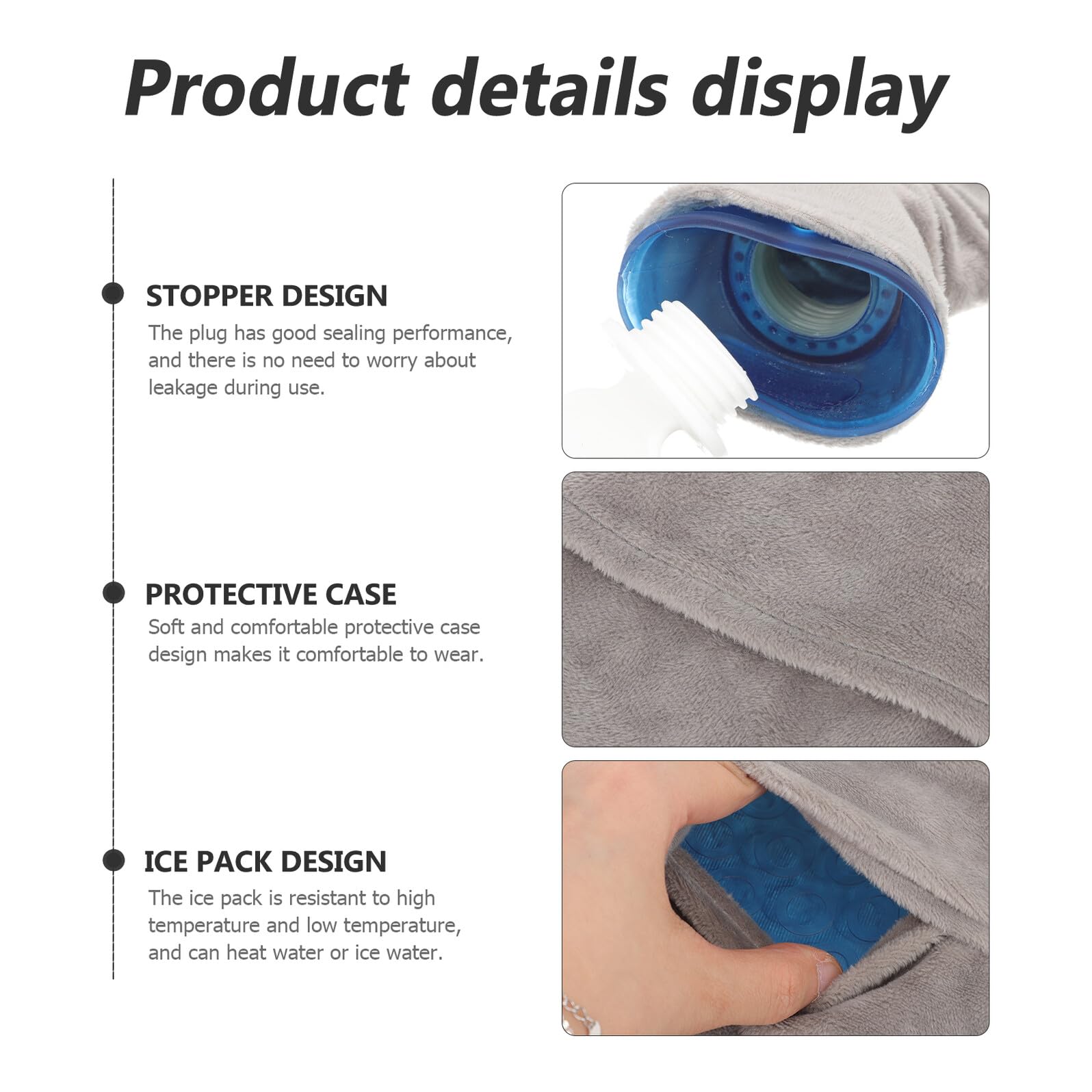 Borsa Ghiaccio a U Impacco Freddo Riutilizzabile per Collo e Spalle in Pvc Trasparente in Gomma e Poliestere Sollievo dal Fastidio per Uso Domestico e Terapia