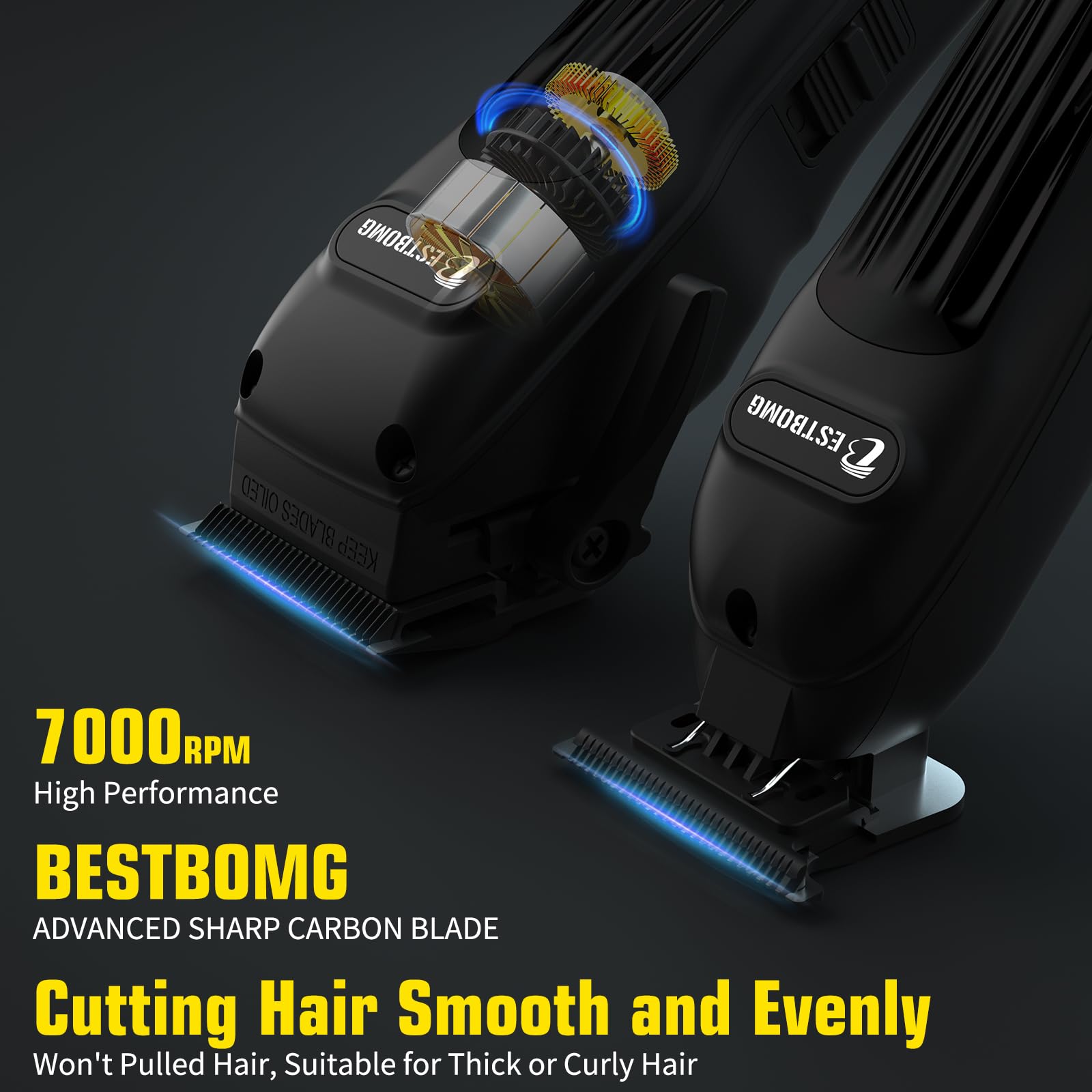 Hair Clippers for Men Professional Hair Clippers, Beard Trimmer& Rechargeable Shaver Set, Metal T-Blade, LED Display - Image 3