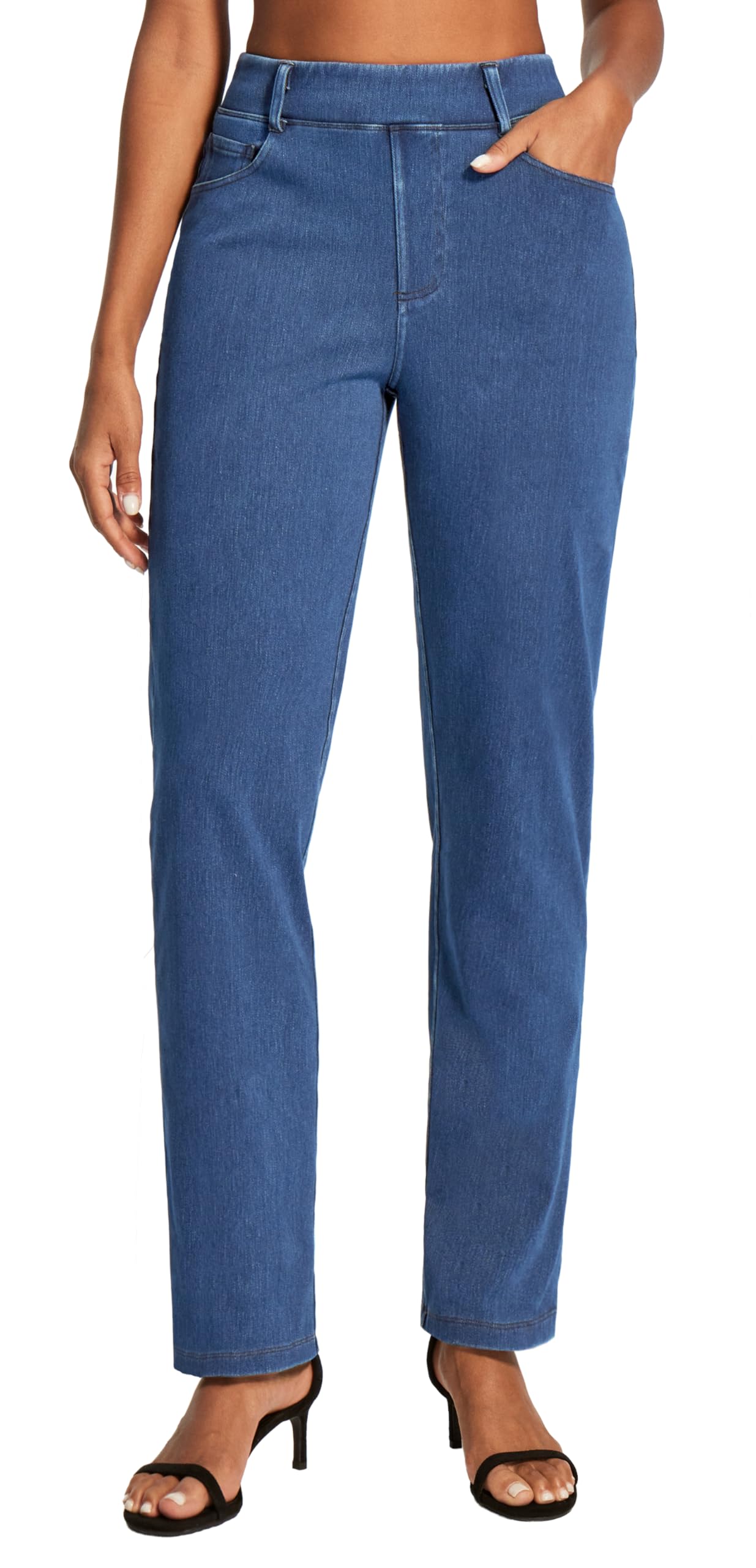 IUGA Straight Leg Jeans for Women Pull On Stretchy Jeans for Women Bootcut Womens Jeans High Waisted Casual Denim Pants