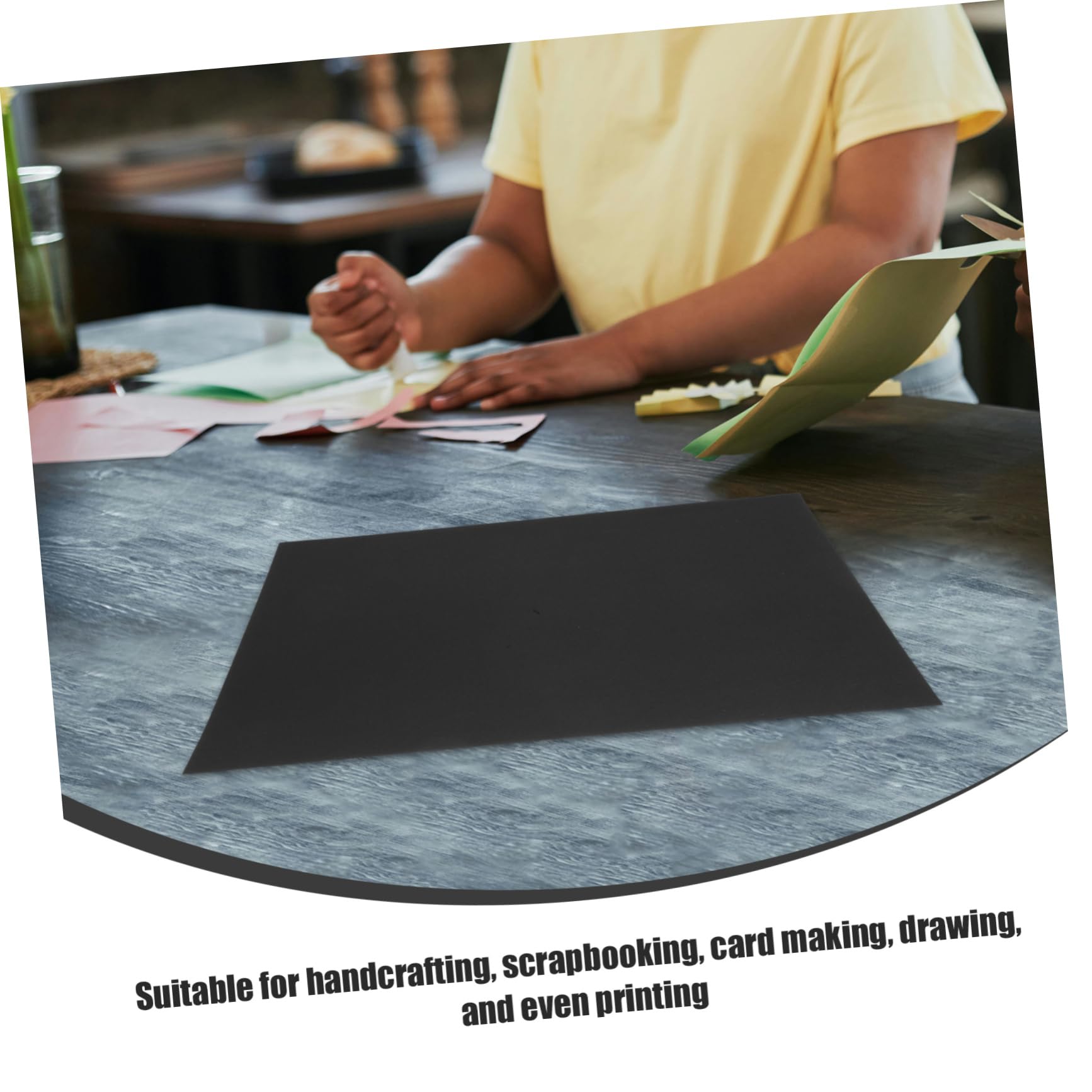 Papier Cartonné Noir A4 50 Pièces, Papier Papier Épais