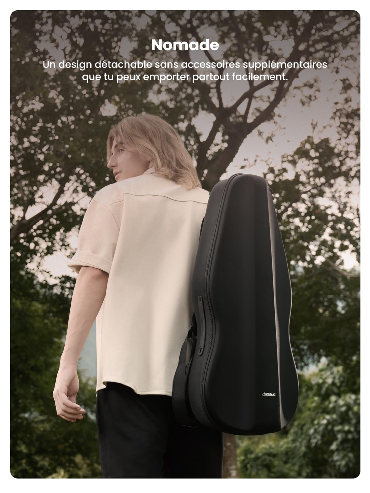AeroBand Guitare intelligente sans cordes, acoustique, électrique, voyage, portable, silencieuse avec touche amovible pour les passionnés, adultes, adolescents, MIDI (noir)