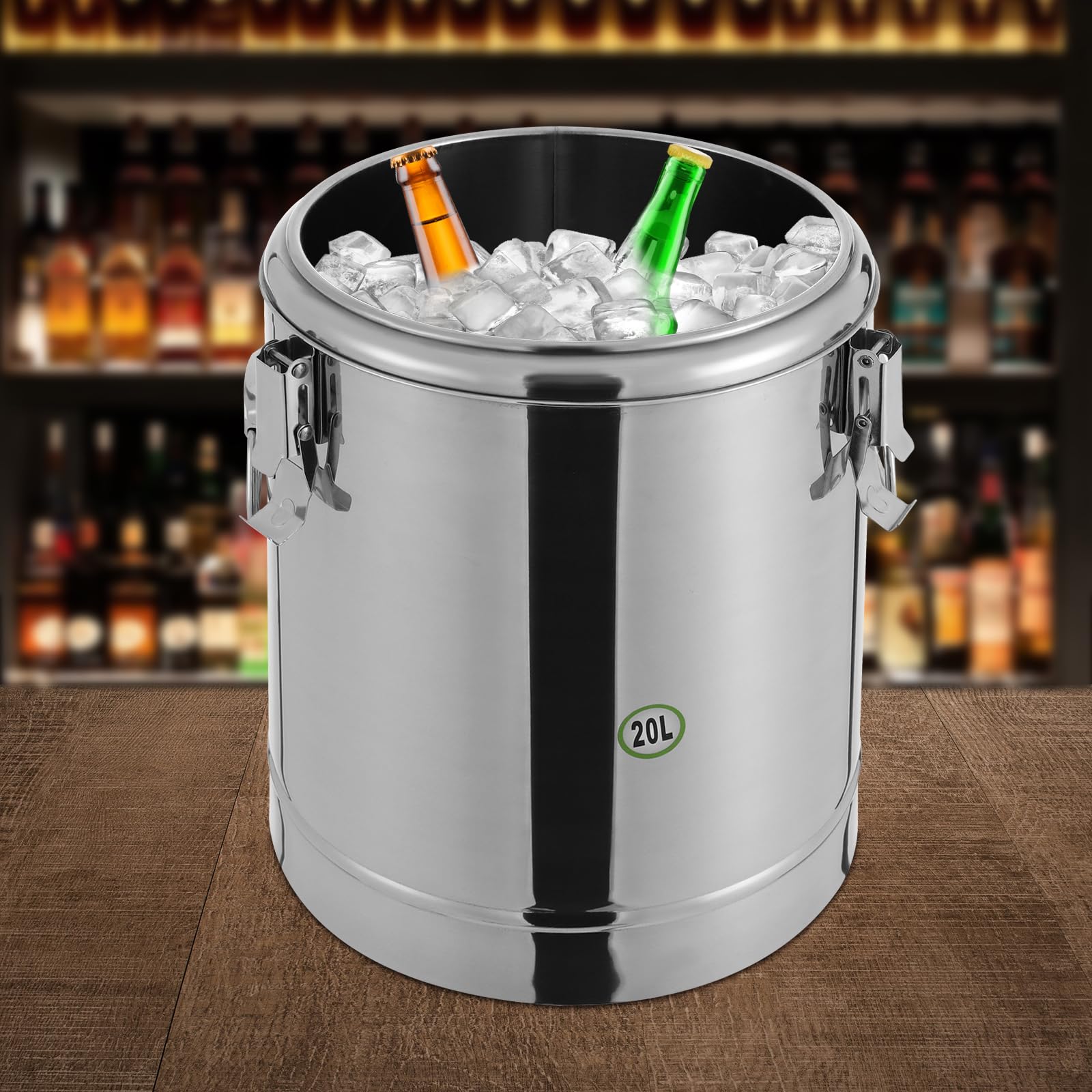20L Thermobehälter, Edelstahl Solierter Suppenbehälter mit Deckel, Transport Thermobehälter Eimer 12h heiß, für Schulkantinen, Hotels, Restaurants