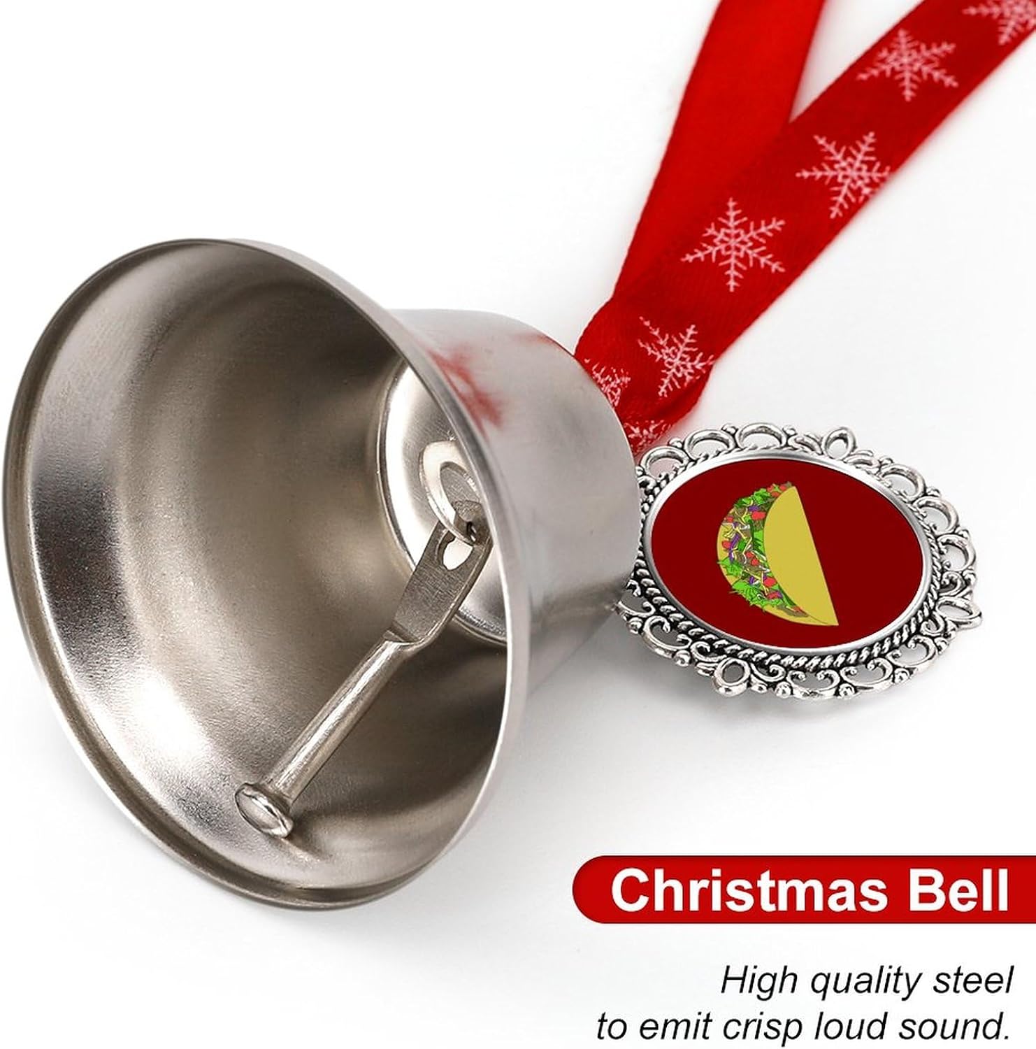 Taco Christmas Bells Ornament Christmas Tree Hanging Decoration for Home Party Festival Wing Bell