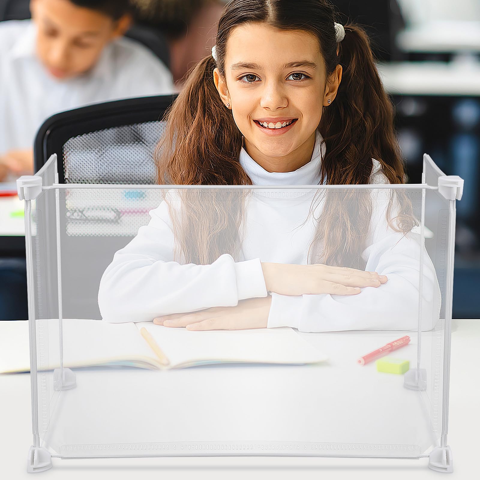 Divisorio per scrivania portatile da ufficio, pannello 46 x 31 x 31 cm, divisorio singolo per proteggere gli esami degli studenti per spazi di lavoro e aree di studio