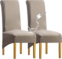 Vista 20 de Juego de 6 fundas impermeables para sillas de comedor extragrandes (caqui, juego de 6 XL))