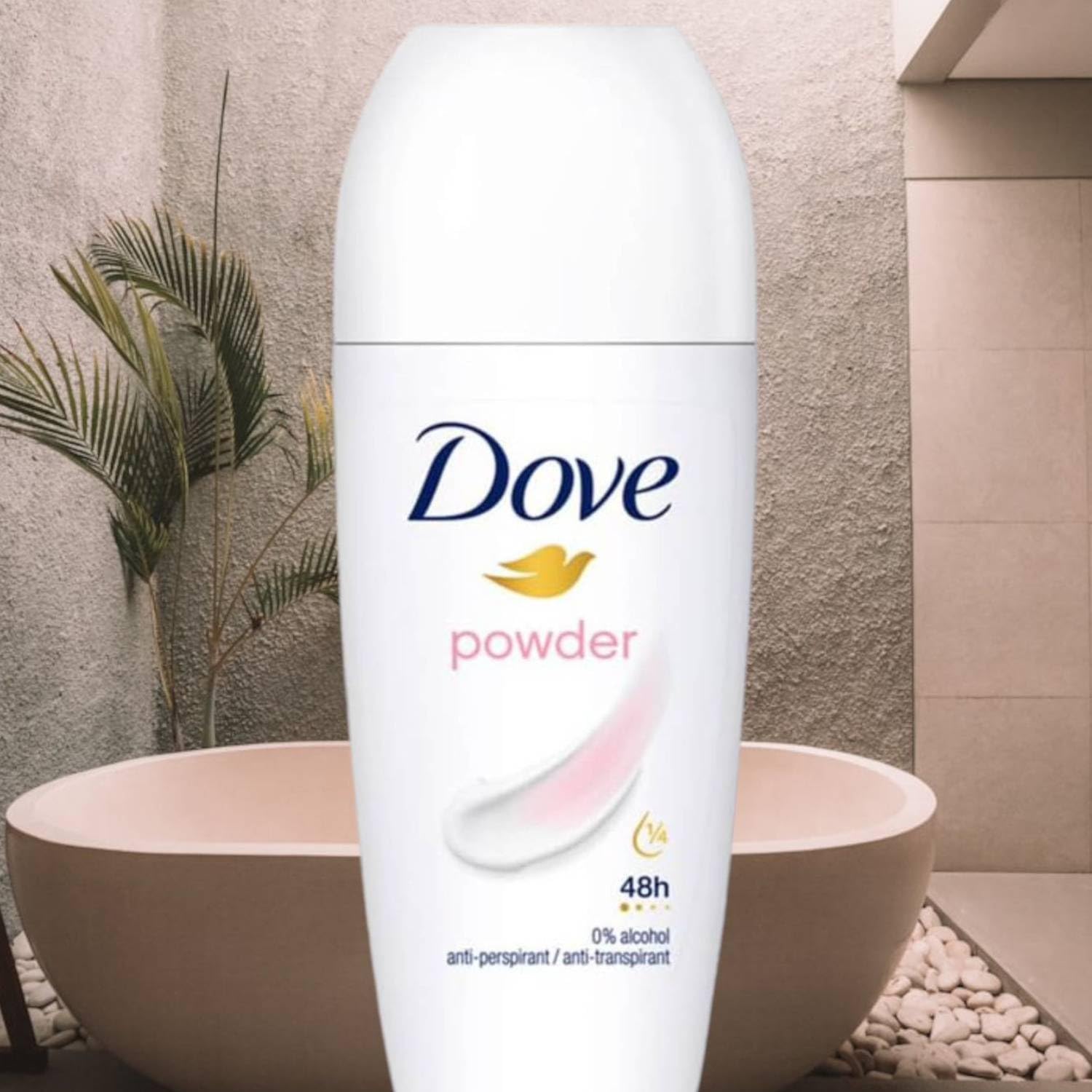 Dove Powder Deodorant Roll-On Antitranspirant 48H ohne Alkohol 50 ml (12)
