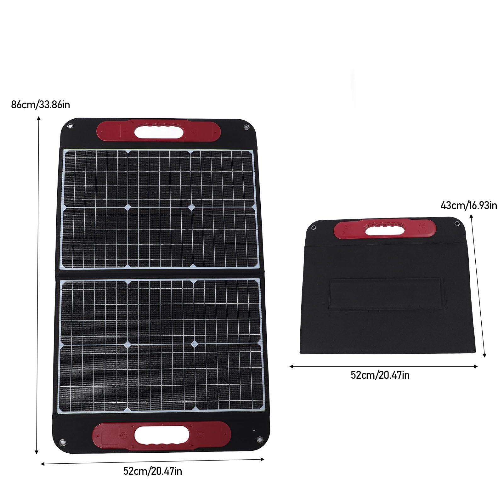 Pannello Solare Portatile da 60 W per Generatore di Centrali Elettriche, Piccola Centrale Elettrica in Silicio Monocristallino Caricatore Solare Pieghevole per Barche Rimorchio