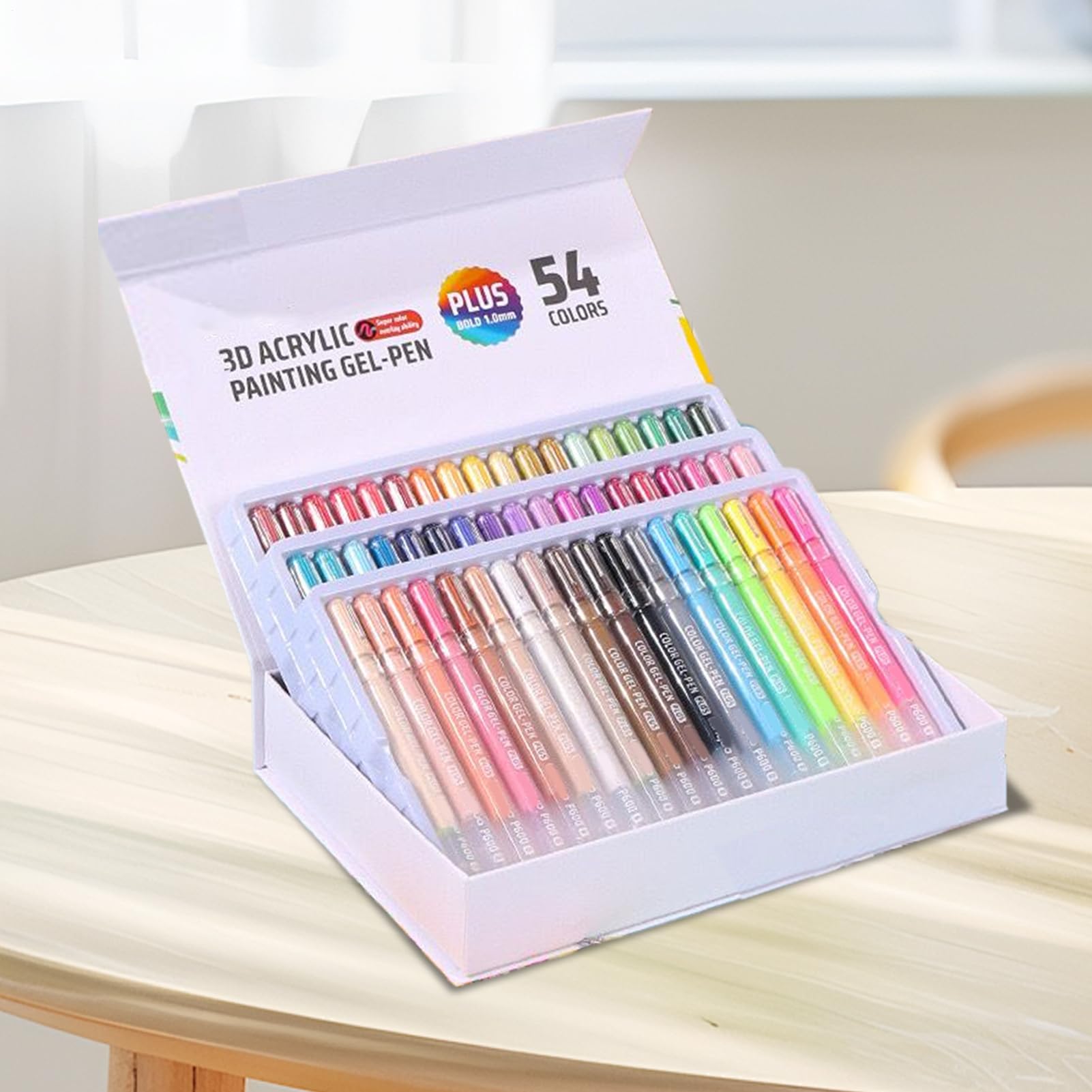 Długopisy akrylowe żelowe 36 kolorów 23x16,5x3,3cm 1,0mm długopisy z drobnym końcem do papieru, skały, szkła, tkanin, scrapbookingu, kolorowania, rysowania, prowadzenia dziennika, DIY rzemiosła