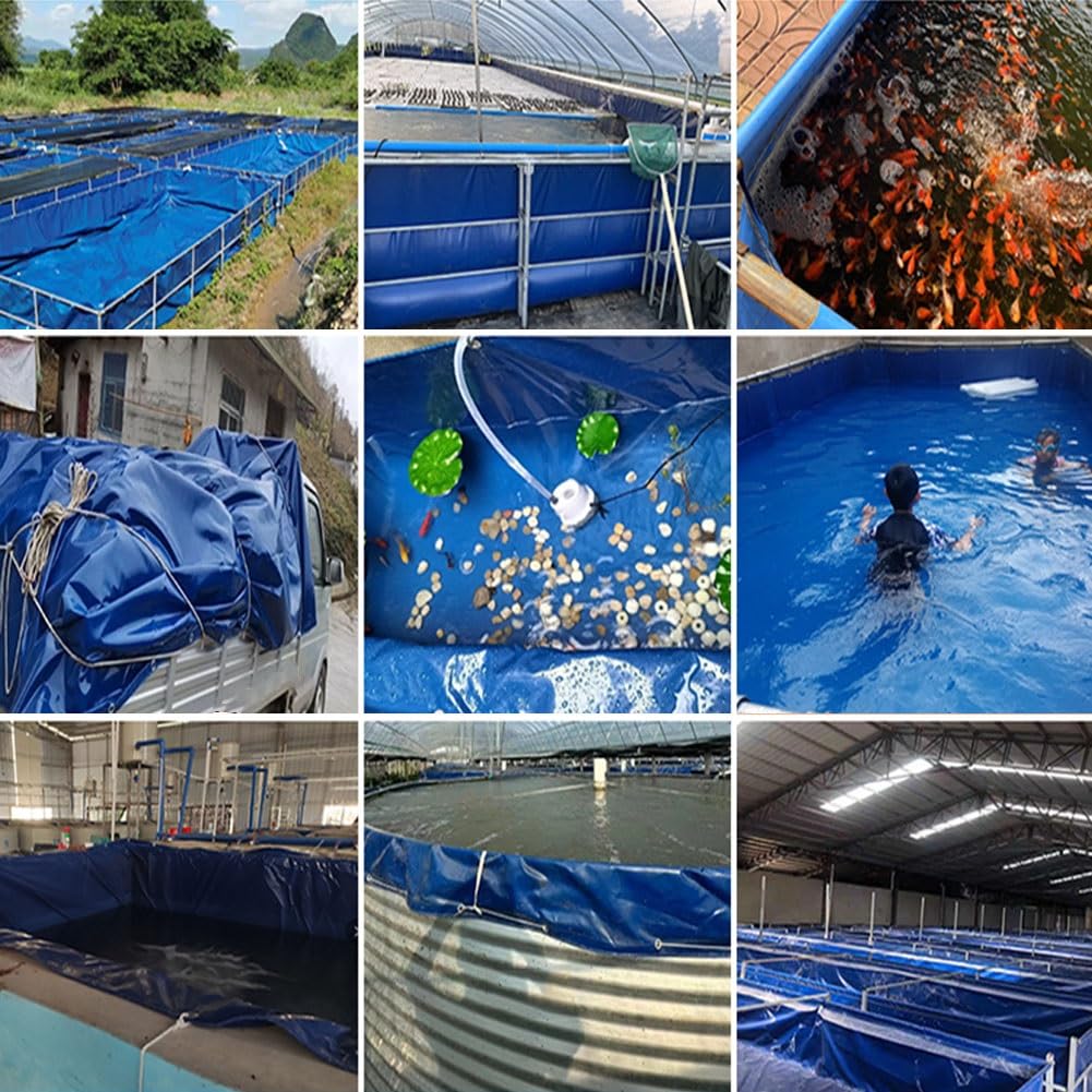 Bassin à Poissons en Toile Pliable Portable - 3x1.5x1.5m Koi Tank & Réservoir D'eau pour Jardinage, Irrigation & Piscine Extérieure - Solution Temporaire Idéal pour Besoins D'eau