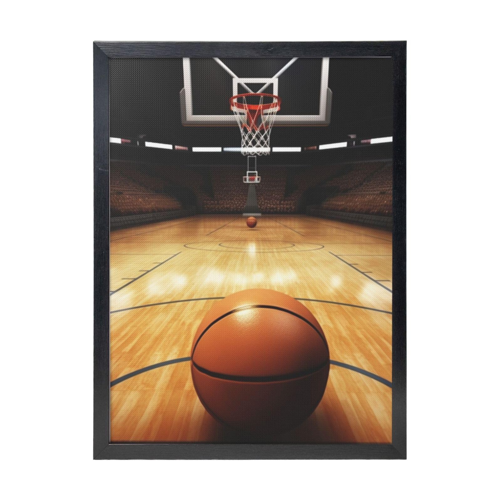 Framed Wall Art - Decorative Canvas Painting Basketball Pictures Poster Aesthetic Modern Prints Artwork for Bedroom Office Wall Decor Ready To Hang 12x16 in