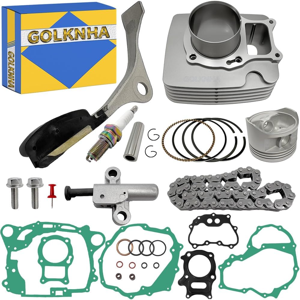 Cylinder Piston Gasket Top End Rebuild Kit Compatible with Recon 250 TRX250X TRX250EX TRX250TM TRX250TE 2001-2024 OEM#12315-HN6-010 12251-HN6-000
