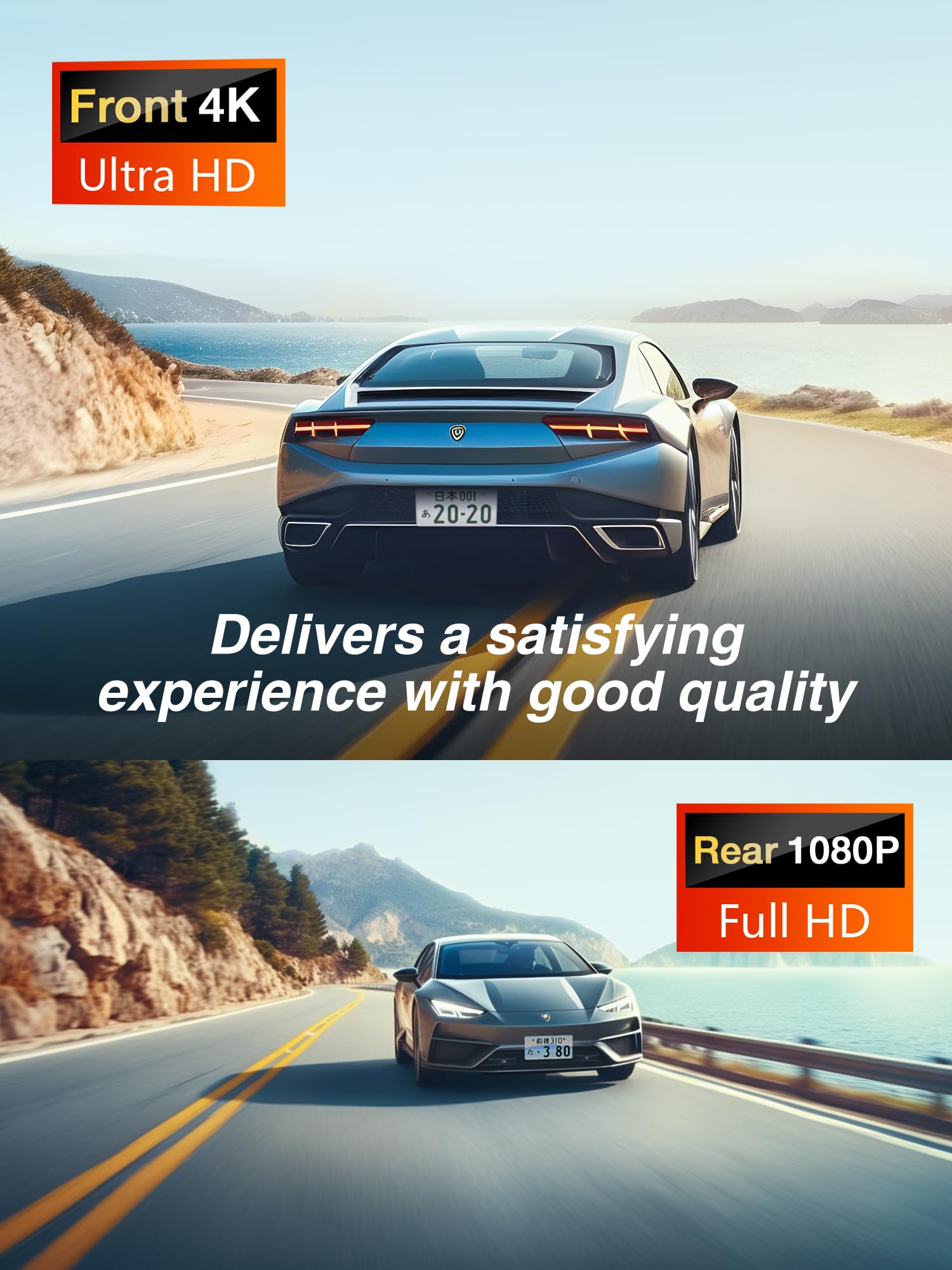iZEEKER 4K Doppia Dash Cam, 4K Telecamera per Specchio Retrovisore Auto, Telecamera per Auto con Scheda 64GB, GPS, Display da 12", Sensore G, Assistenza al Parcheggio, Modalità parcheggio 24H