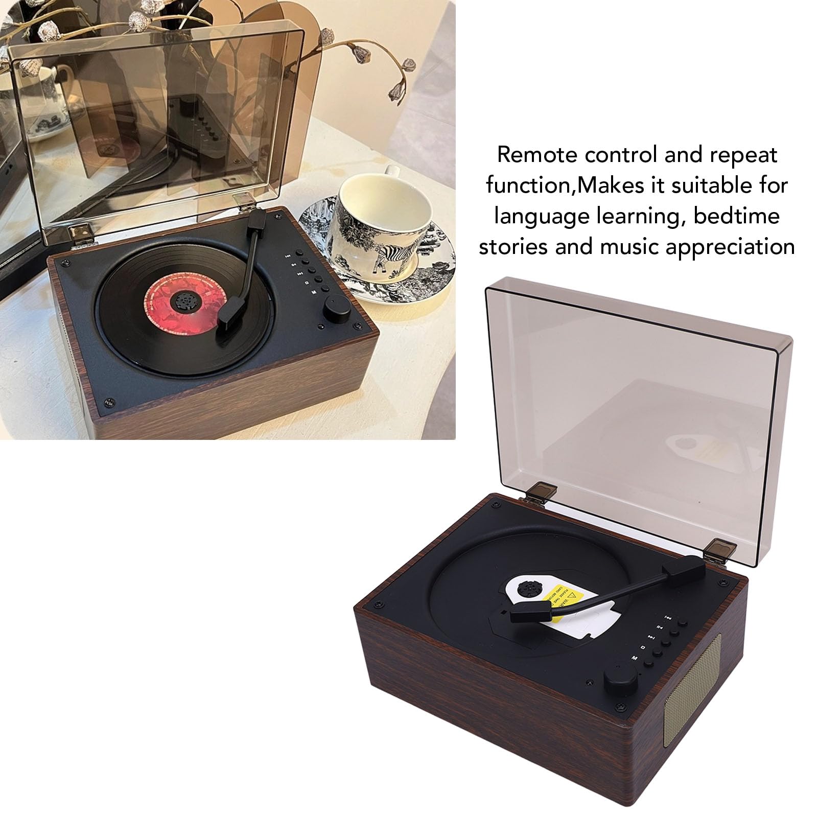 Przenośny Odtwarzacz CD, Retro CD Bluetooth Odtwarzacz z Podwójnymi Głośnikami HiFi, Odtwarzacz CD z Głośnikami do Domu, obsługą CD, CD R i CD RW, Odtwarzanie Dysku Flash (Kolor