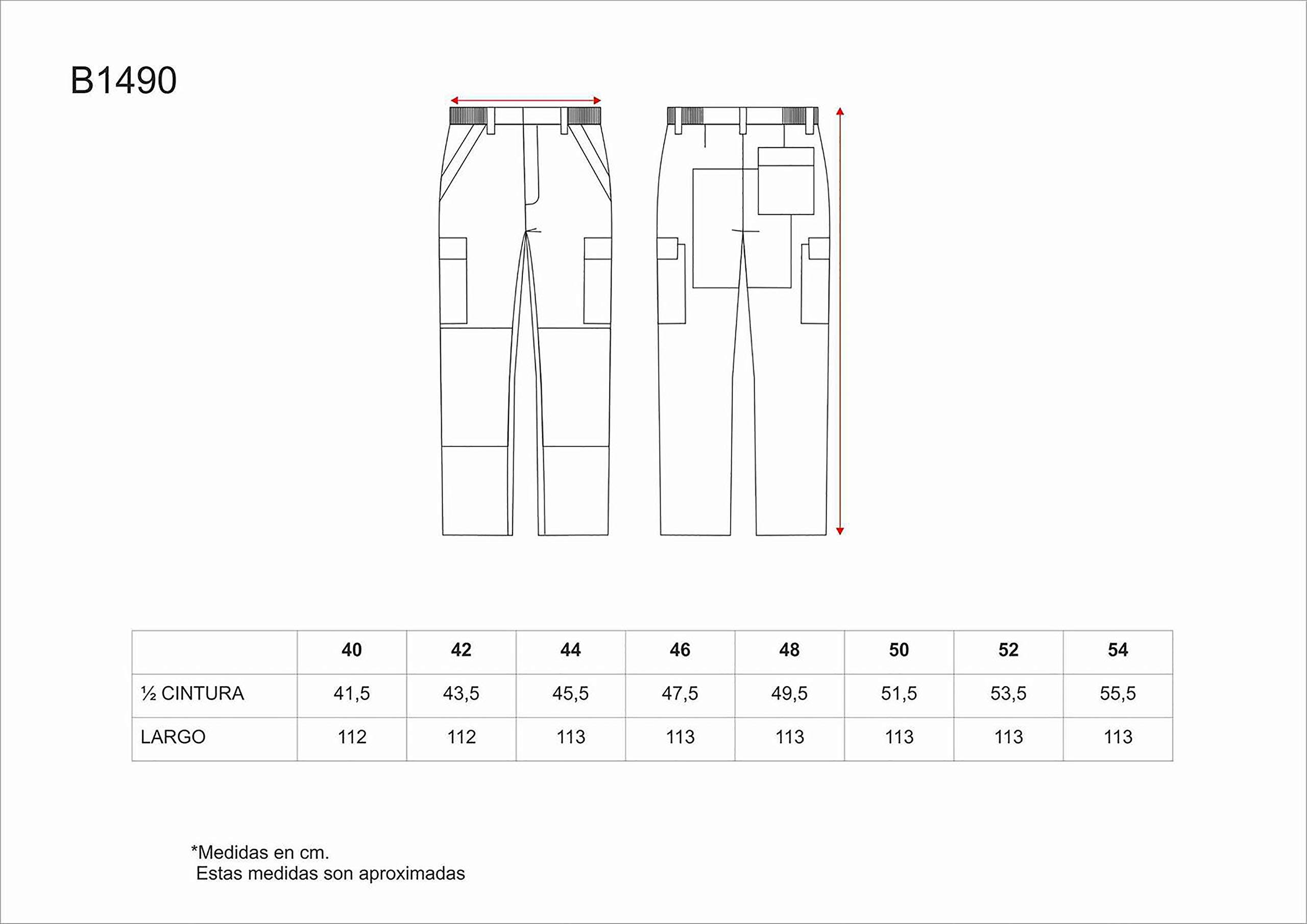 Work Team Pantalón ignífugo Multibolsillos. 100% Algodón. Certificado IGNIFUGO EN11612. Hombre Marino 44