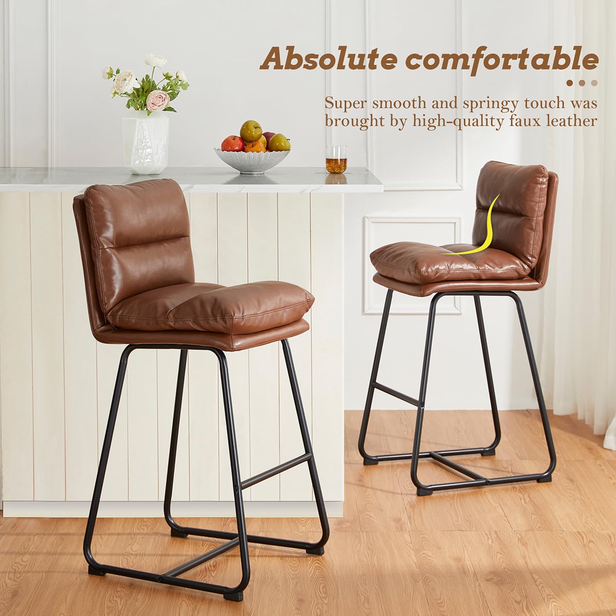 Amazon.com: Glitzhome Modern Bar Stools Set of 2, 42