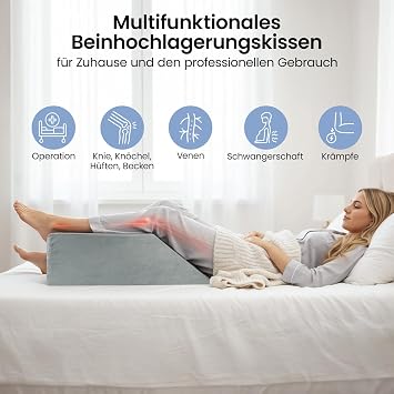 Leg Elevation Pillow Memory Foam Wedge Cushion Washable Cover