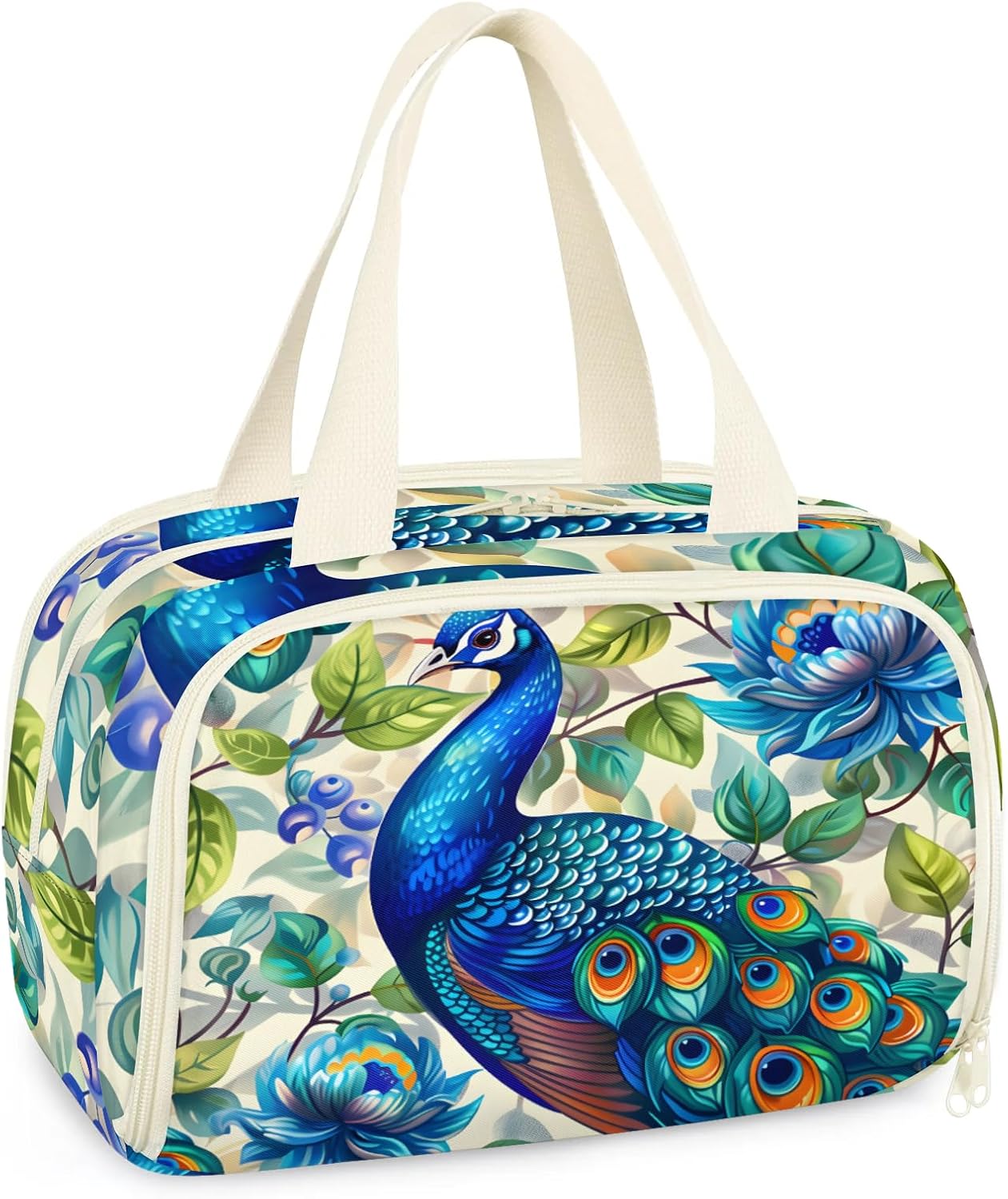 Peacock Travel Toiletry Bag for Women