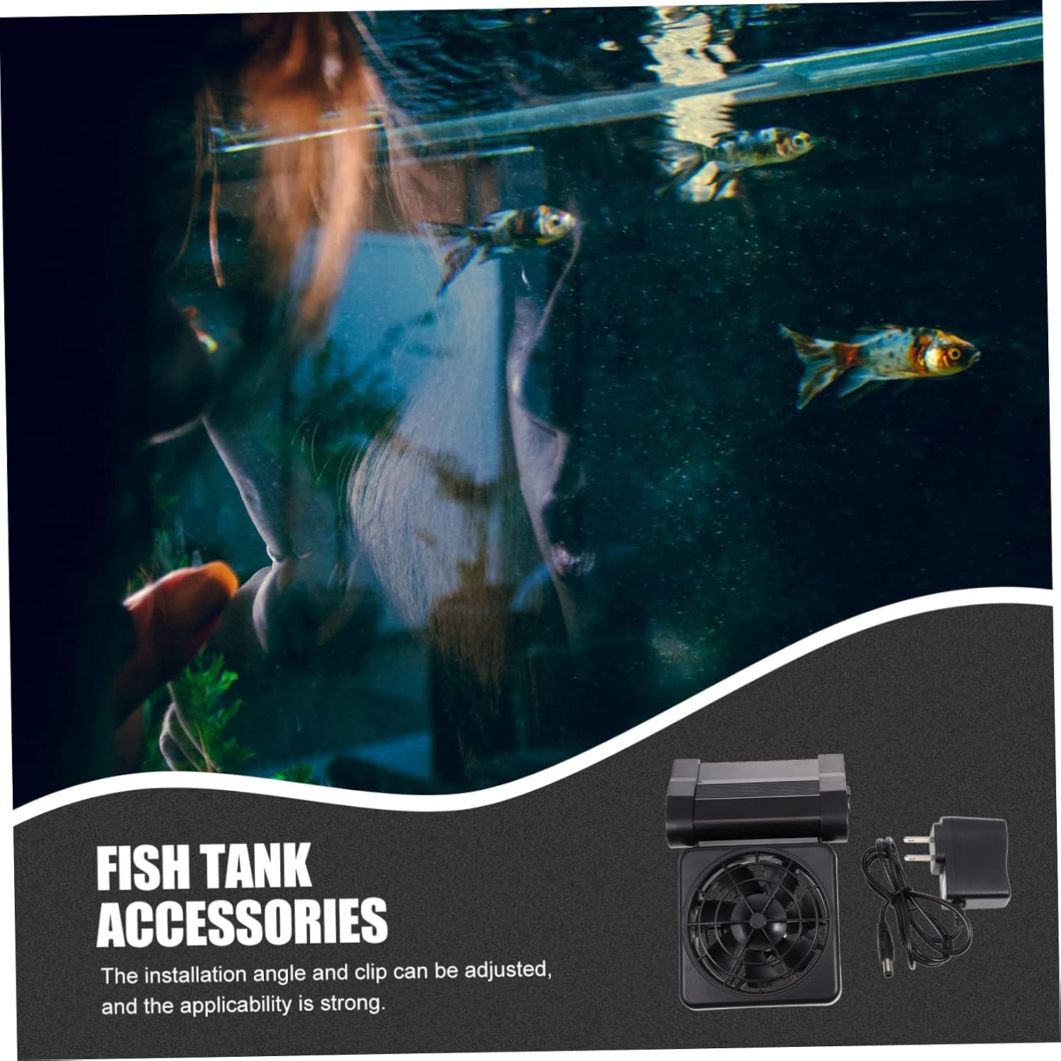 ORFOFE Adjustable Fish Tank Cooling Fan Quiet Aquarium Chiller for Shrimp Tanks Wall Mounted Design US Plug for Easy Use