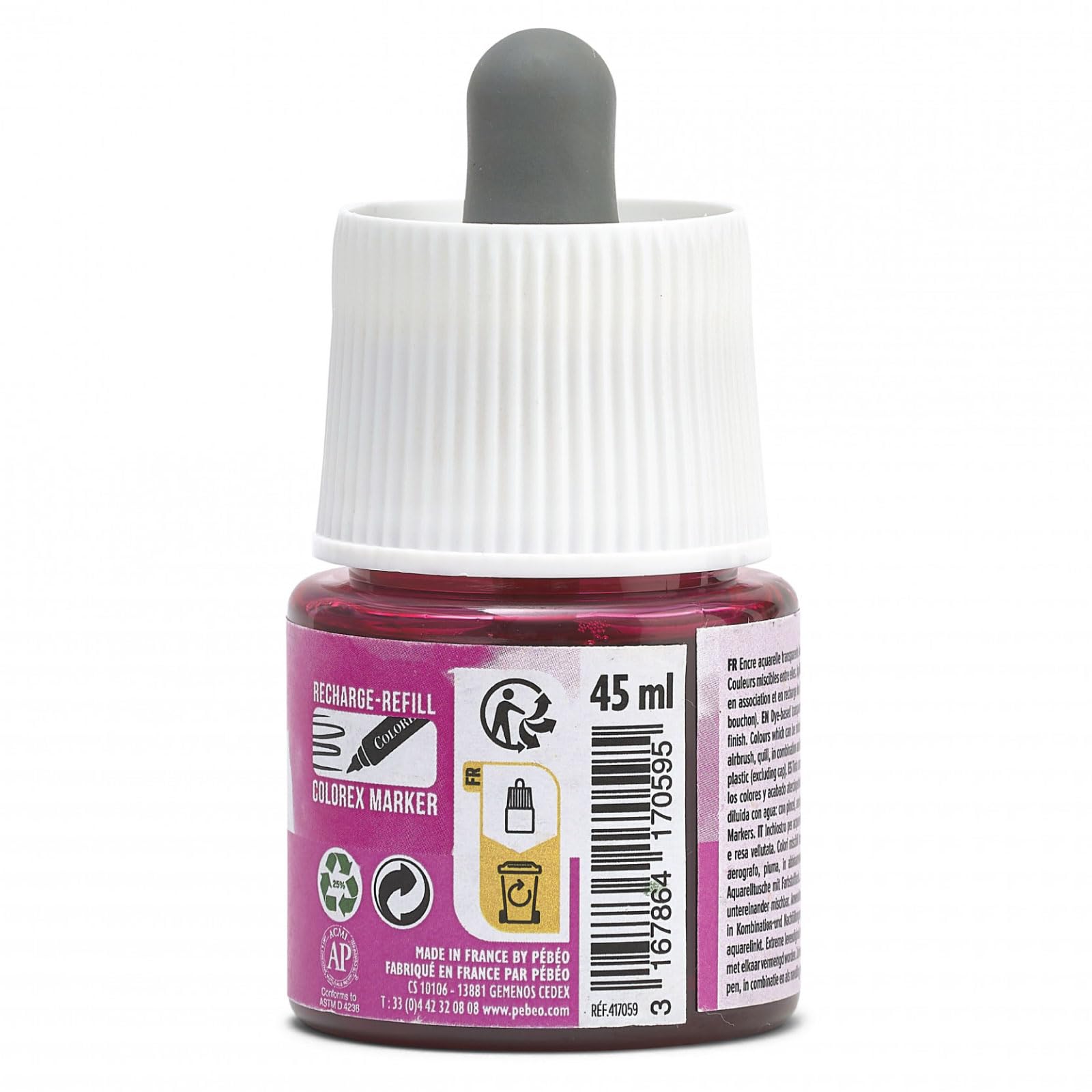 Inchiostro Colorex Pébéo Bianco 45 ML - Per Acquerello, Fumetti E Disegno - Multiuso Su Tutti I Supporti - Foto 7