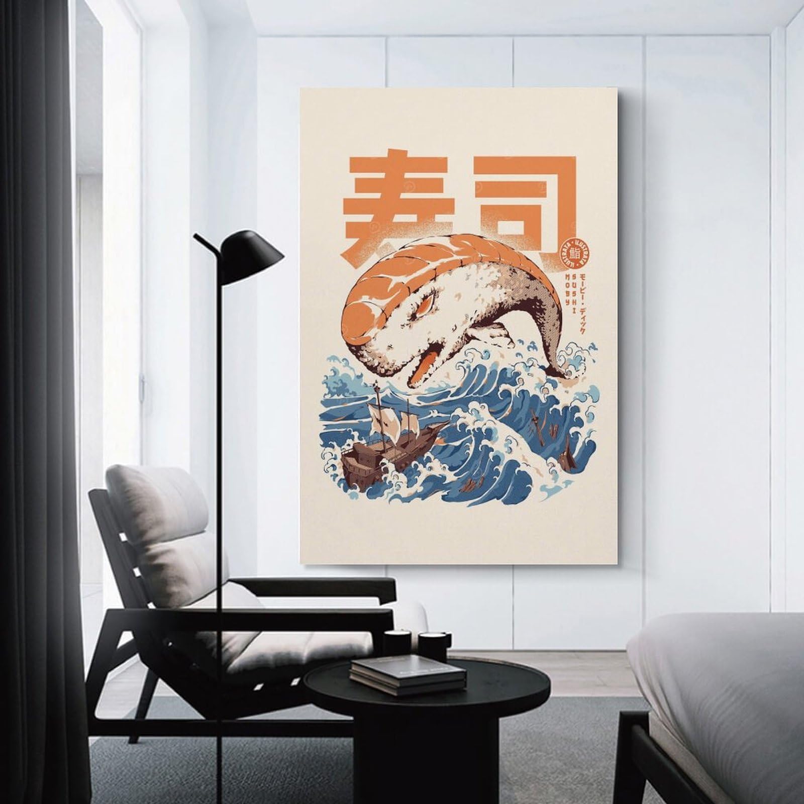 sinyumoney Moby Sushi Canvas Painting Wall Art For Home Modern Decoration Large Abstract Canvas Wall Art 12x18inch(30x45cm)