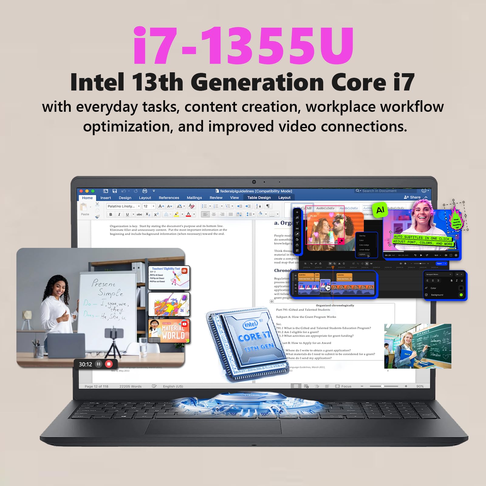 Amazon.com: Dell 15.6'' FHD Touchscreen Laptop Computer - 13th Gen