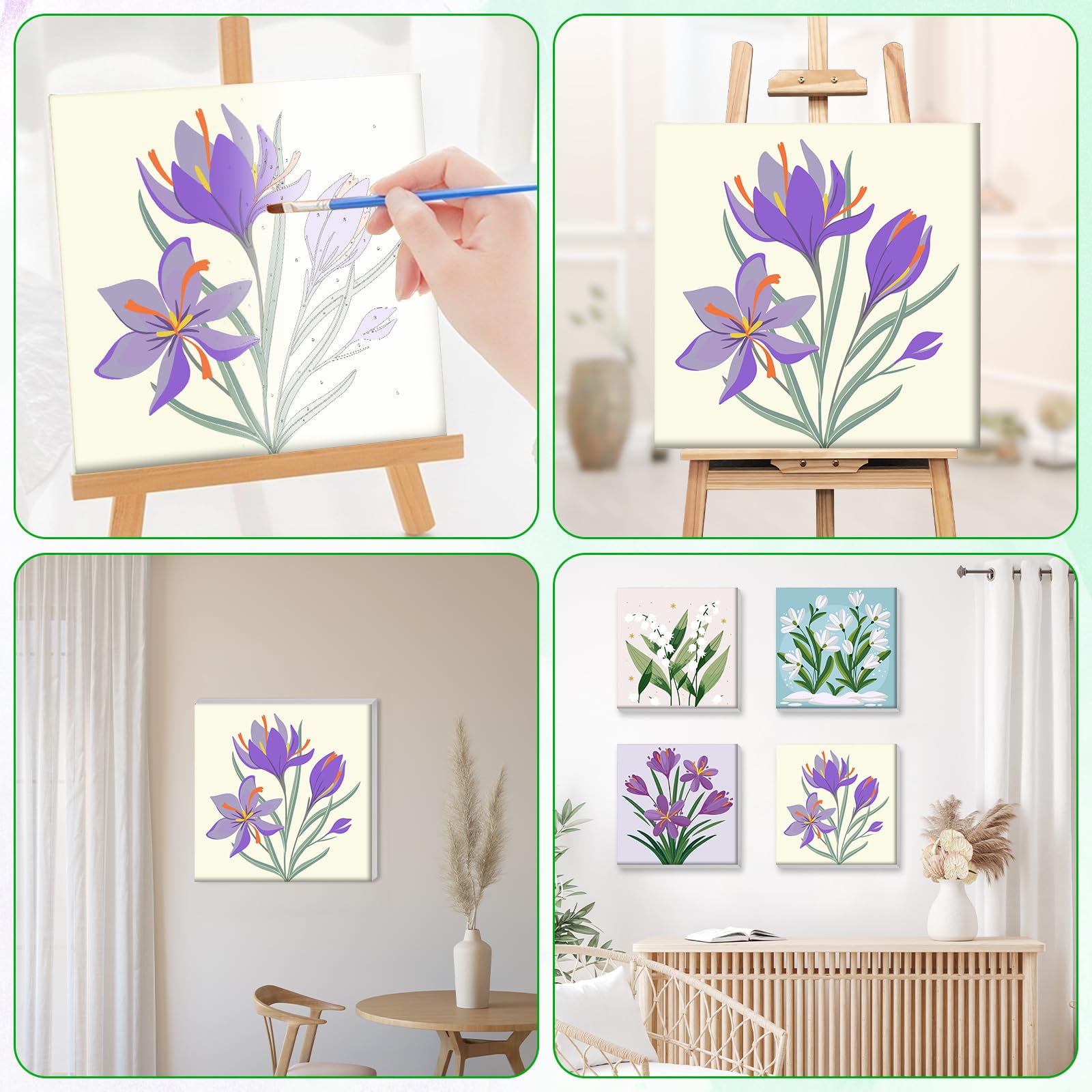 Toile Peinture Par Numéros Pour Débutants - Kit Complet Avec Peintures Acryliques & Pinceaux | Loisir Créatif Enfants & Adultes (40x50cm)