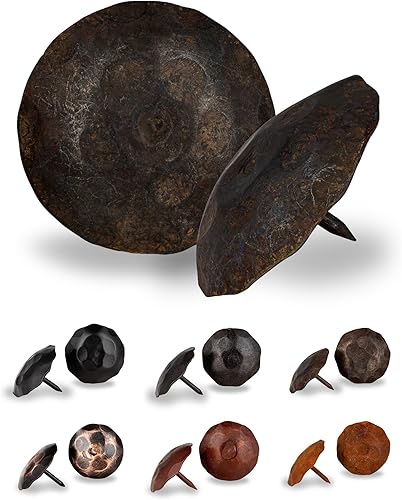 Miniatura 78 de 100 Pack 1" Small Round Head Iron Clavos Decorative Nails – Sealed Unfinished – Handmade Rustic Round Fasteners for Farmhouse Shutter, Faux Wood