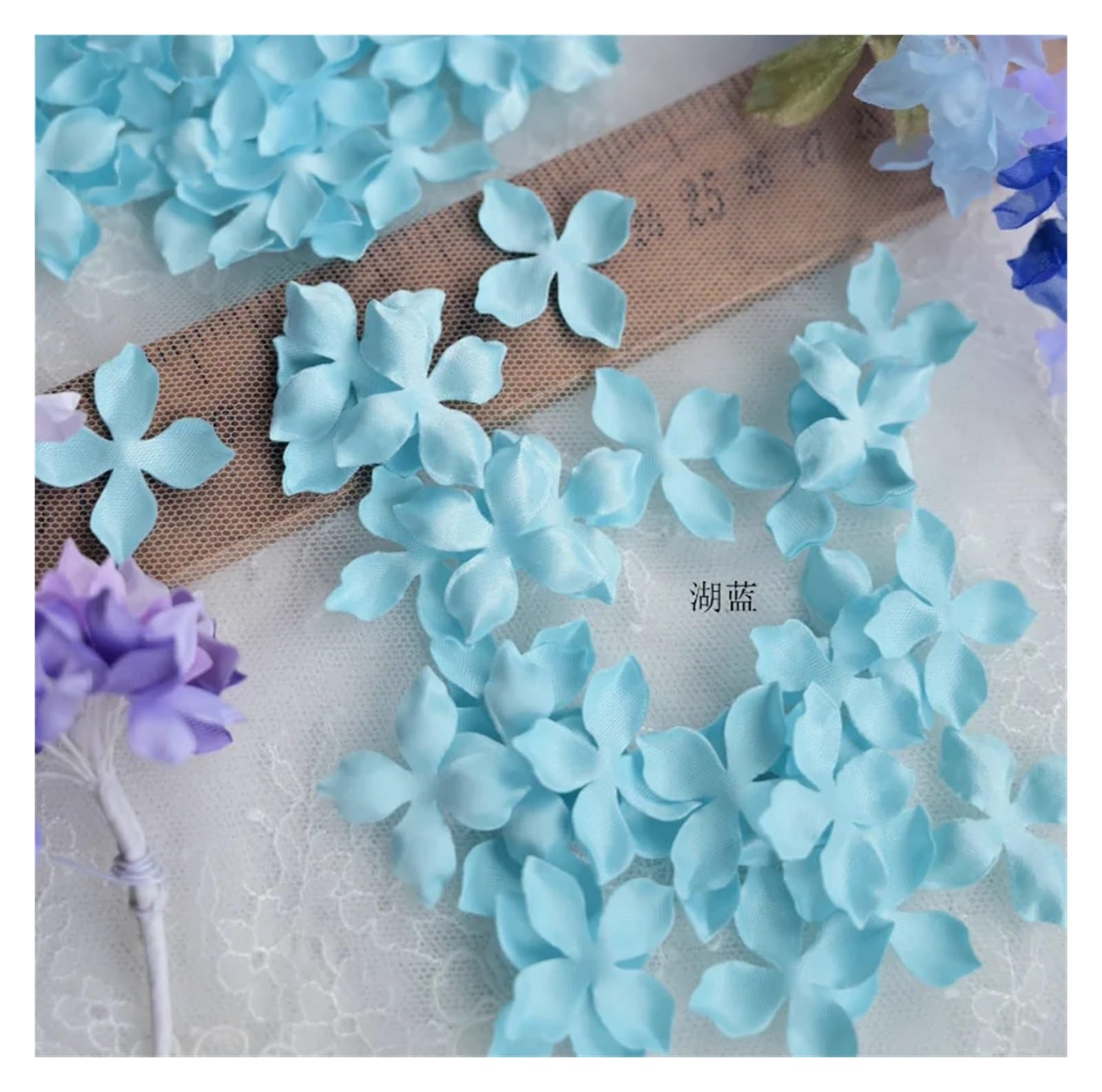 Wtaxbh Color 10 Iron On Patches Artificial Flower Petals 3Cm Petal Fake Wedding Homedecor Diy Scrapbook Card Craft Satin Applique 100Pcs(Color 10)