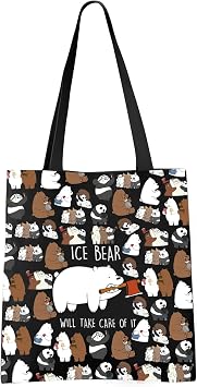 VAMSII Bear Tote Bag Bear Lover Gift Bear Will Take Care Of It Gift Polar BEAR tote