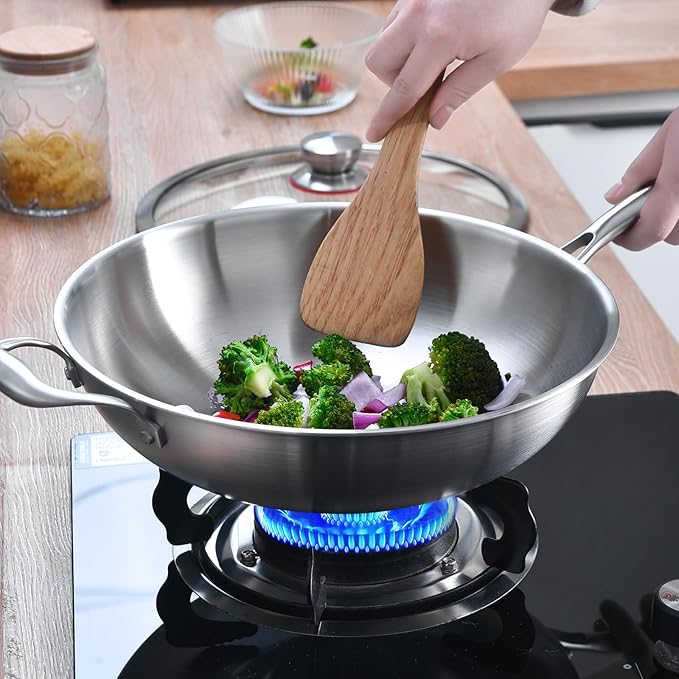 Wok de Acero Inoxidable LOLYKITCH 12 pulgadas con tapa de vidrio miniatura 2