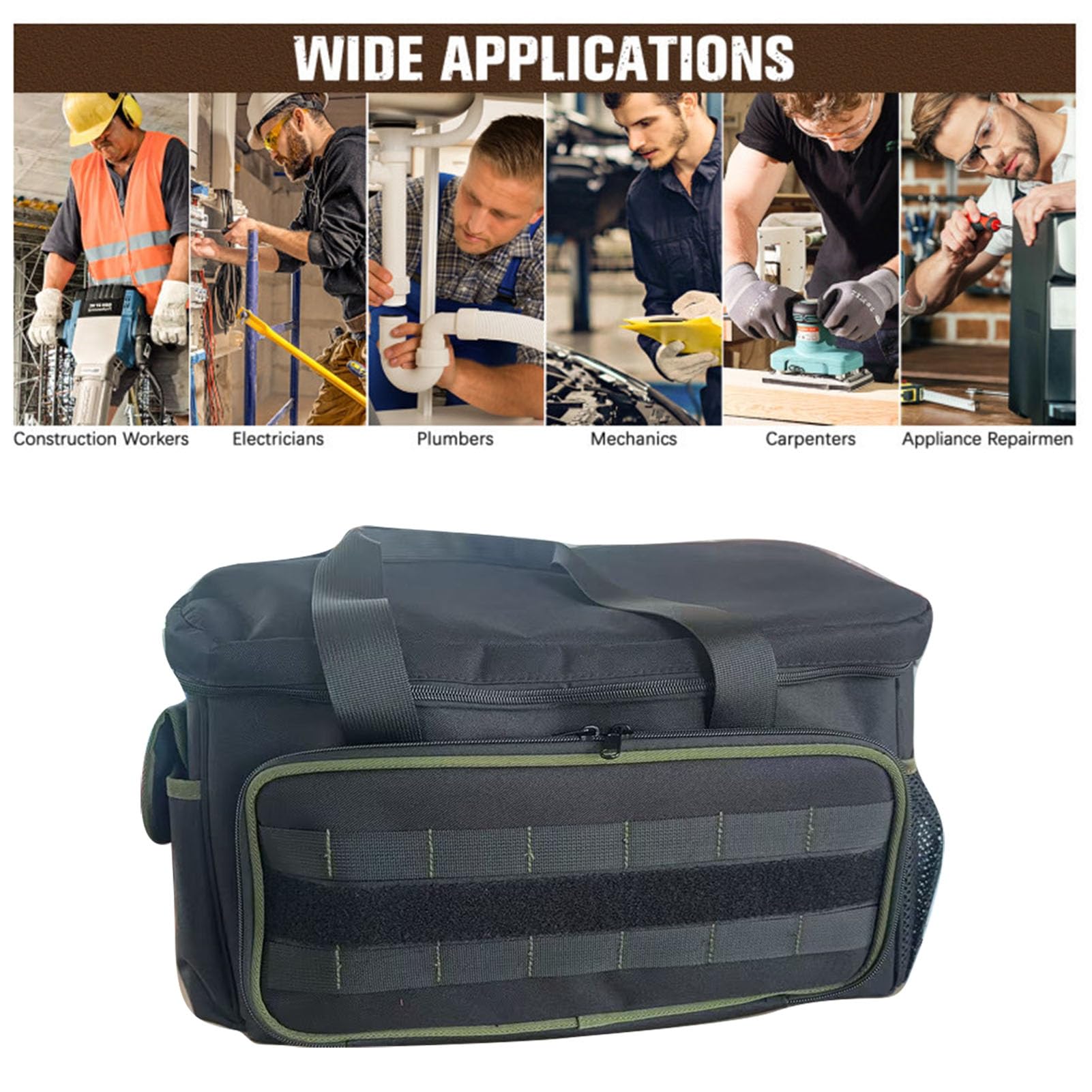 Headerbs Borsa Porta Attrezzi Oxford 17in, Organizzatore, Apertura Ampia,