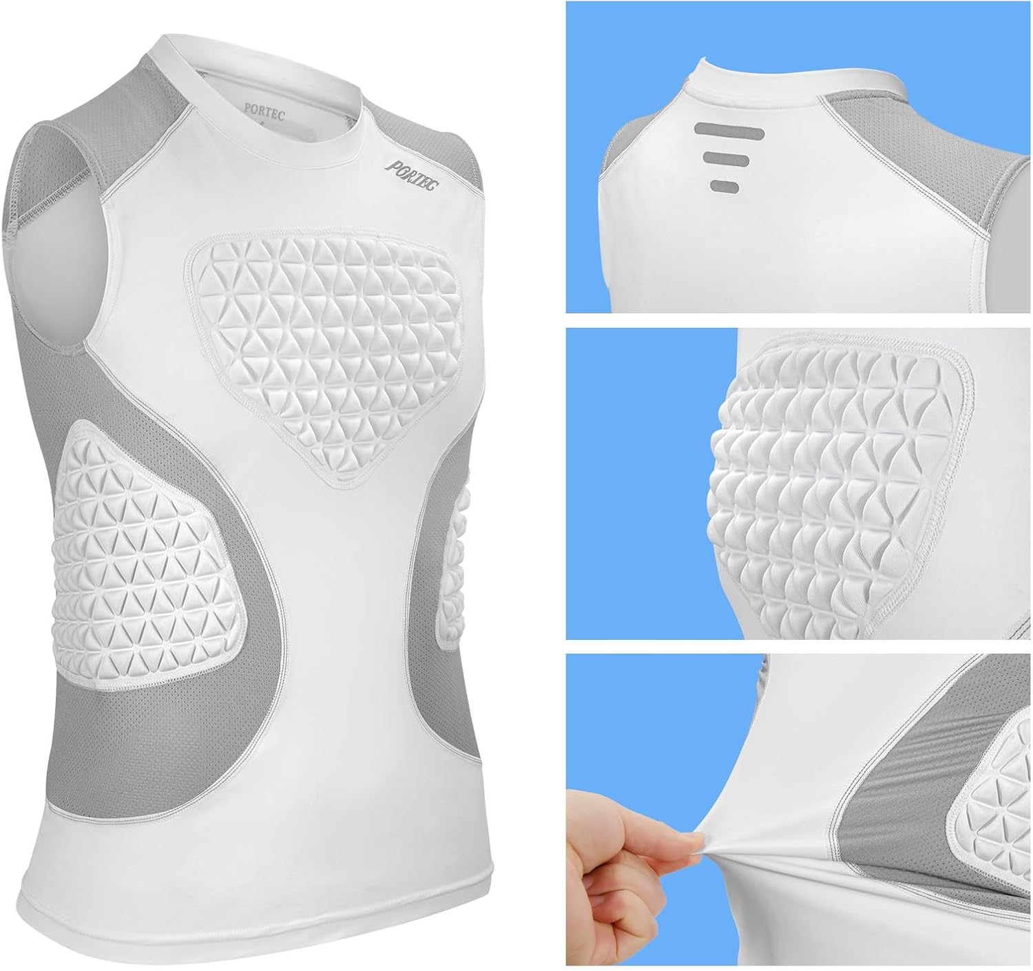 Youth Baseball Chest Protector, Padded Compression Shirt, Support Softball Football Rugby Lacrosse Heart Sternum Guard - Image 6