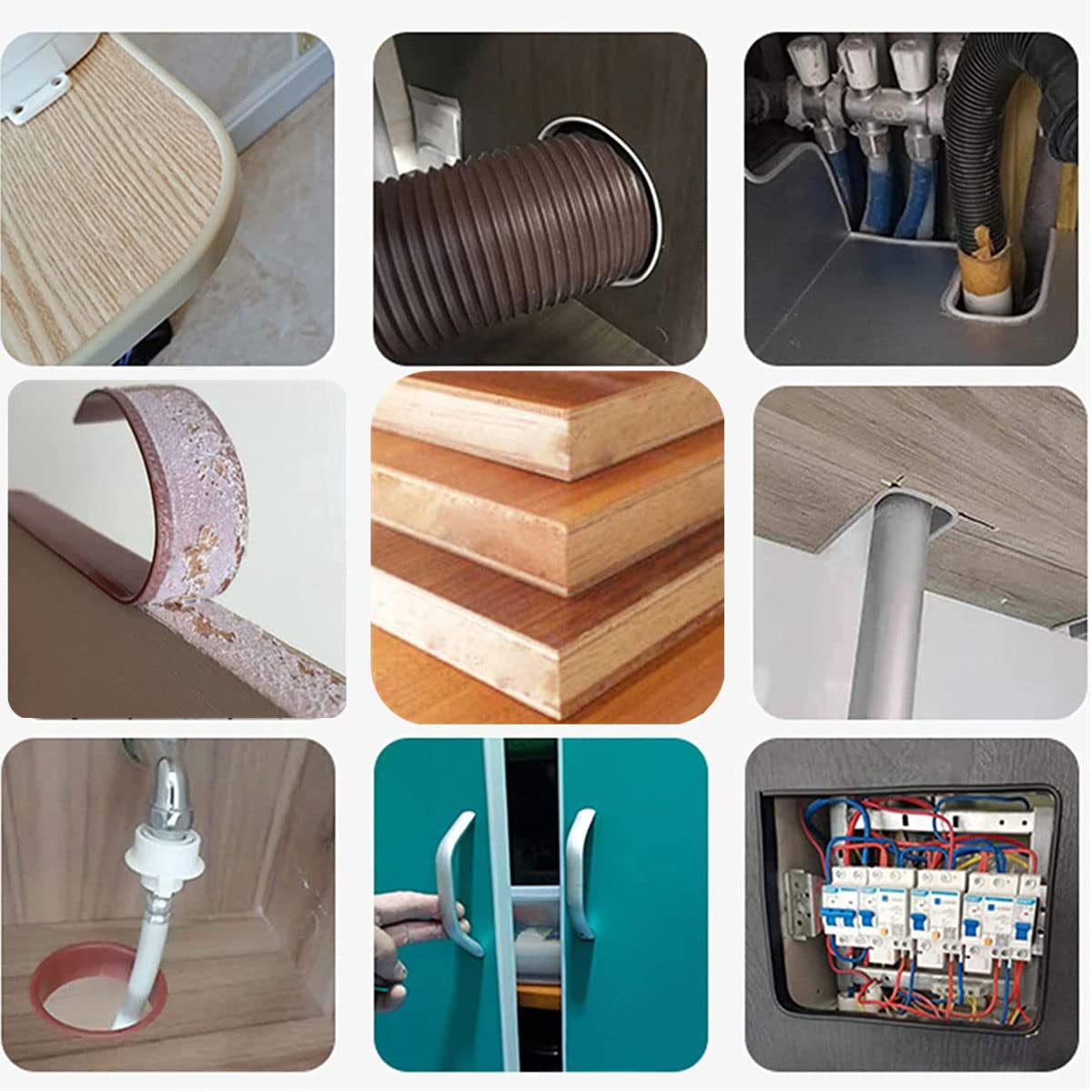 Cinta autoadhesiva para bordes de muebles, banda flexible en forma de U, cinta de bordes para gabinete, madera contrachapada, mesa, armario, protector de bordes de madera (plata, 5 m x 25 mm)