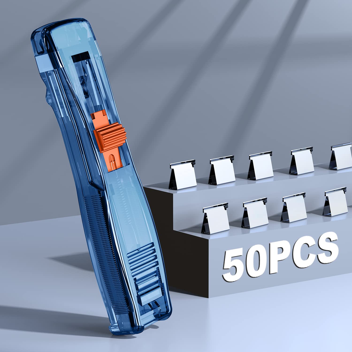 Proubejy Mini Stapler Set, 2021 New Push Stapler with 50 Pcs Reusable ...