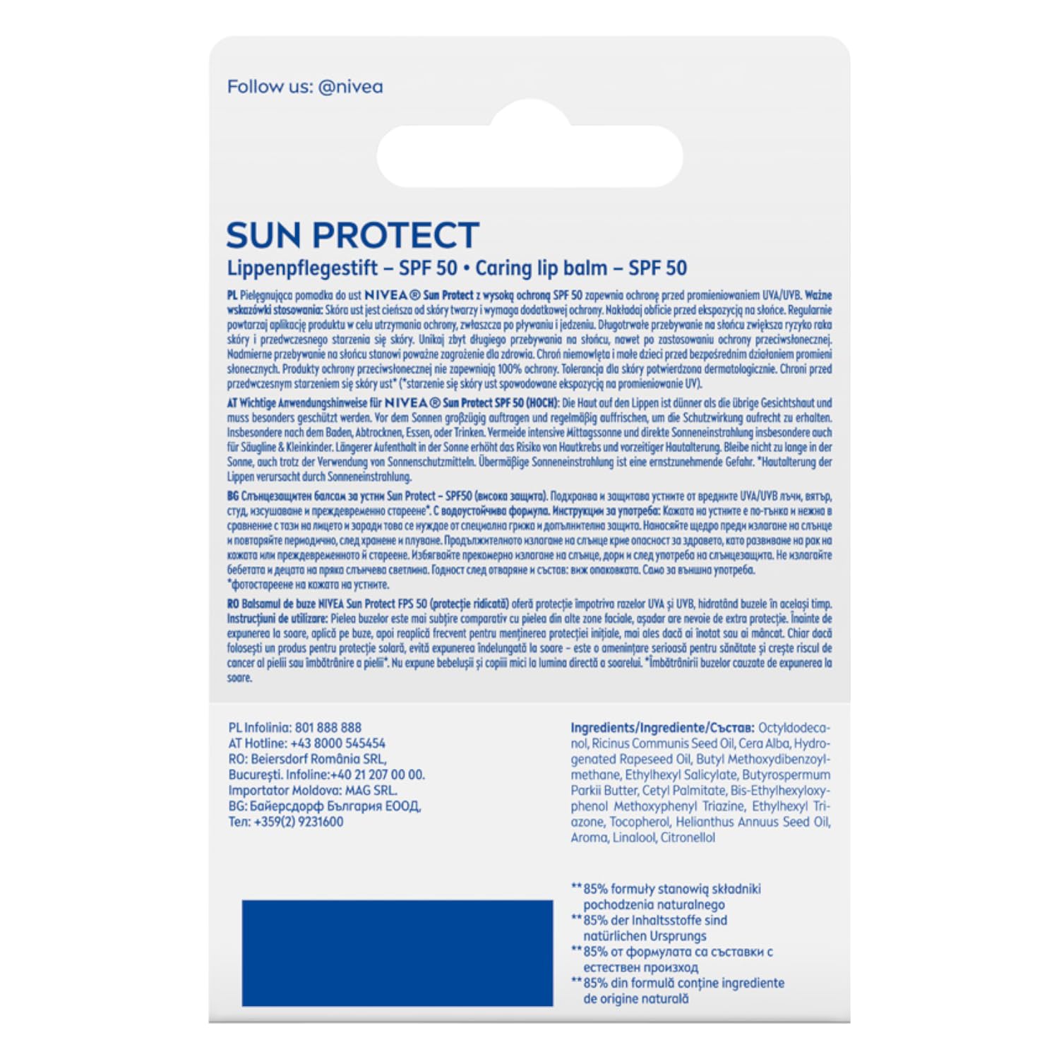 NIVEA SUN Rossetto curativo SPF 50 4,8 g