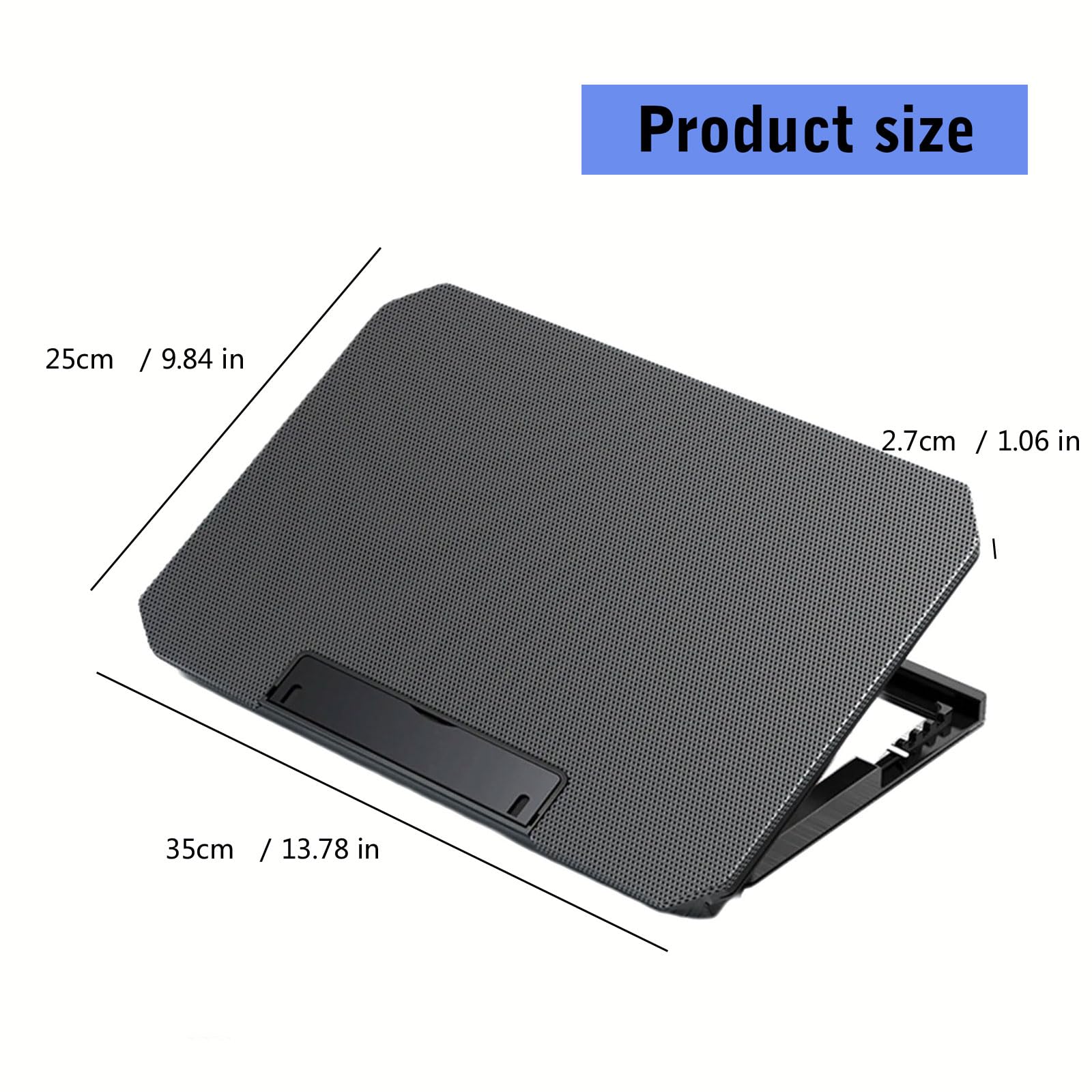 Stojak chłodzący laptopa do gier z 2 wentylatorami i 2 portami USB, regulowany uchwyt na tablety