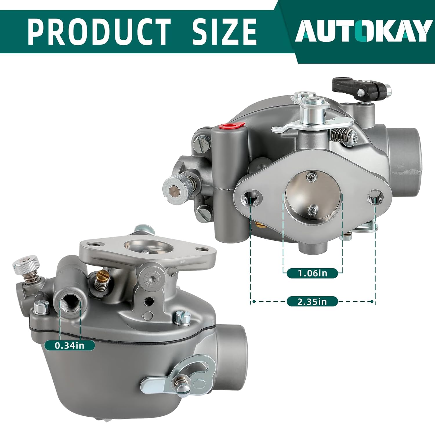 AUTOKAY 352376R92 Carburetor Fits for IH-Farmall Tractor A AV B BN C Super A Super C Marvel Schebler TSX156 TSX157 TSX319 Carb with Gaskets and Fuel Filter
