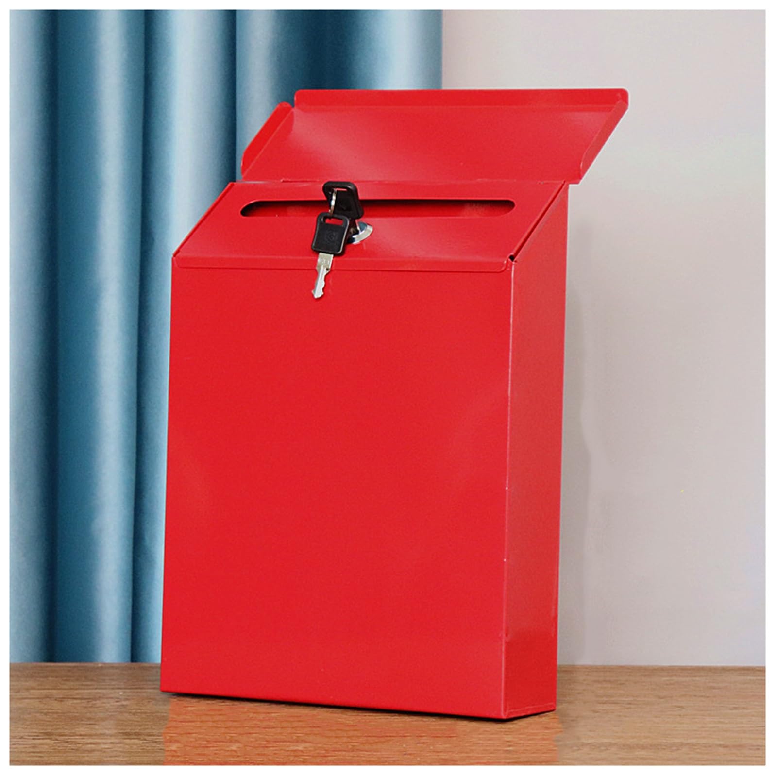 NQNFWCRJ Metal Mailbox with Lock Plastic Spraying and Baking Paint Process Outdoor Rainproof Mailboxes with Lid Wall Mounted Parcel Boxes with Hooks