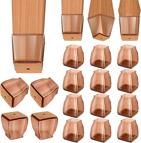 Miniatura 30 de BALEINE Paquete de 16 protectores de silicona para patas de silla, tapas protectoras de patas de taburete, tapas antideslizantes para patas de silla