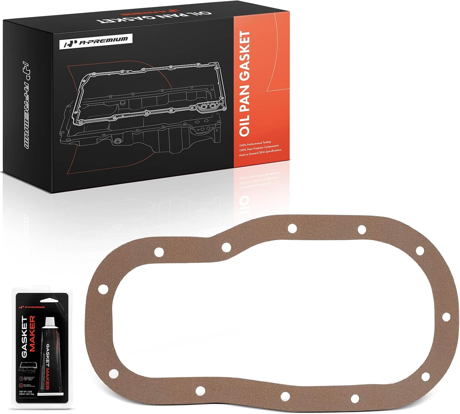 A-Premium V6 4.0L Engine Oil Pan Gasket Set, with Gasket Maker, Compatible with Toyota Tacoma 2005-2015, Tundra 2005-2014, 4Runner 2003-2024, FJ Cruiser 2007-2014