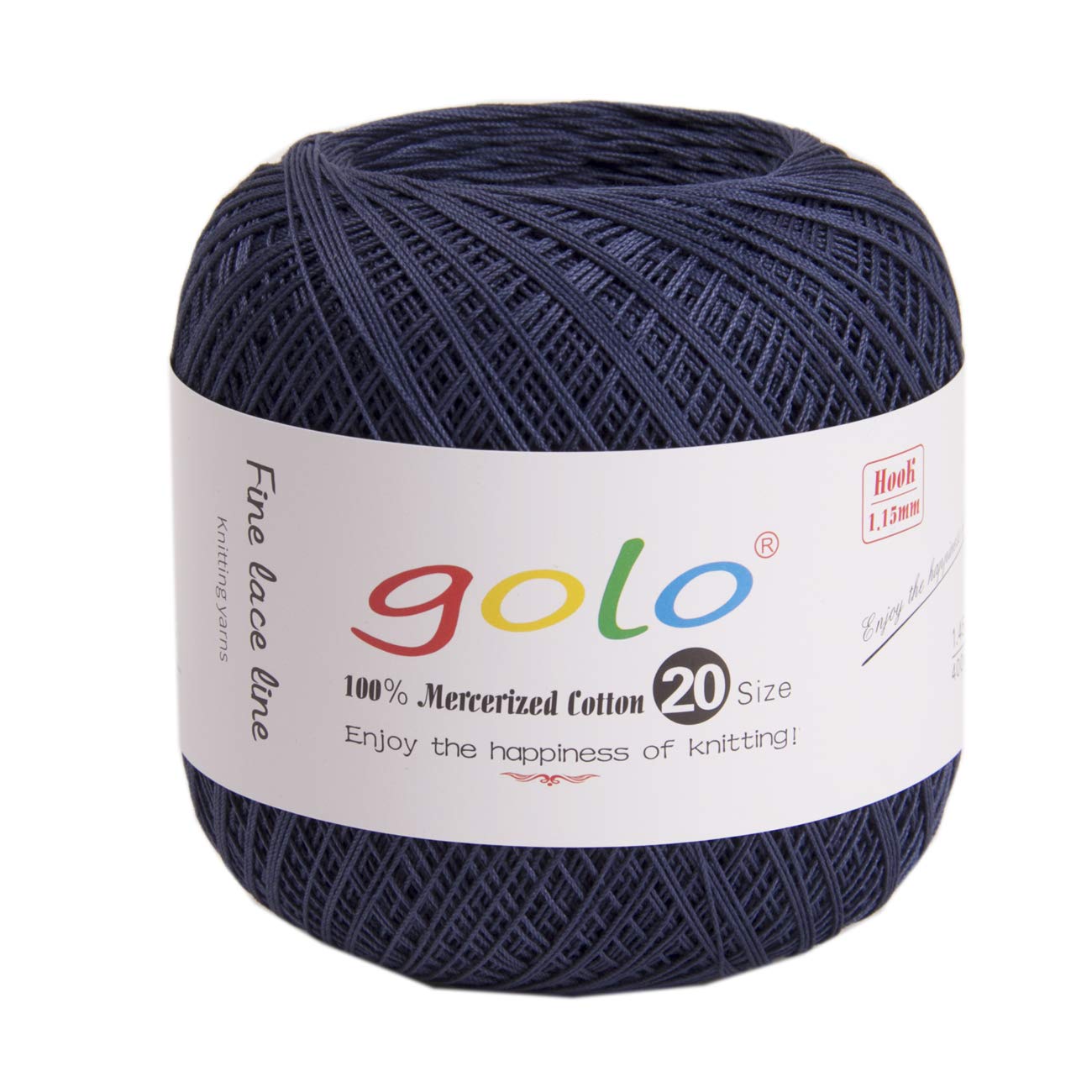 golo Crochet Thread Yarns for Begingers Size 20 Deep Blue Yarn 357