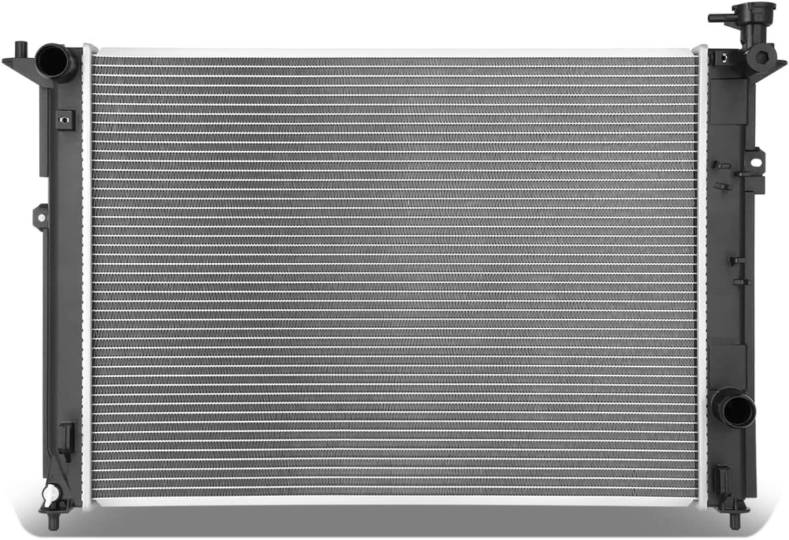 DNA Motoring OEM-RA-13455 1-Row Aluminum Core Radiator Compatible with 2015-2016 Genesis 3.8L 5.0L,25" W X 19-3/8" H X 5/8" D,1-3/8" Inlet / 1-3/8" Outlet