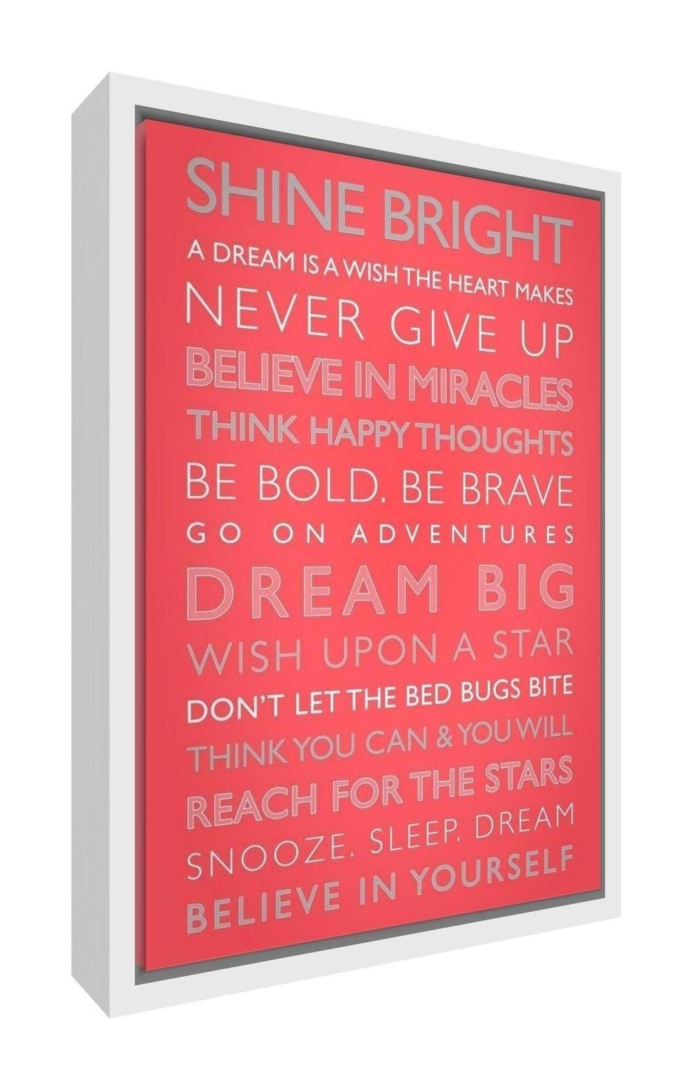 Feel Good Art Giclée Printed Canvas with Solid White Wooden Frame Surround  Coral, 64 x 44 x 3cm (Large), Wood, 64 x 44 cm