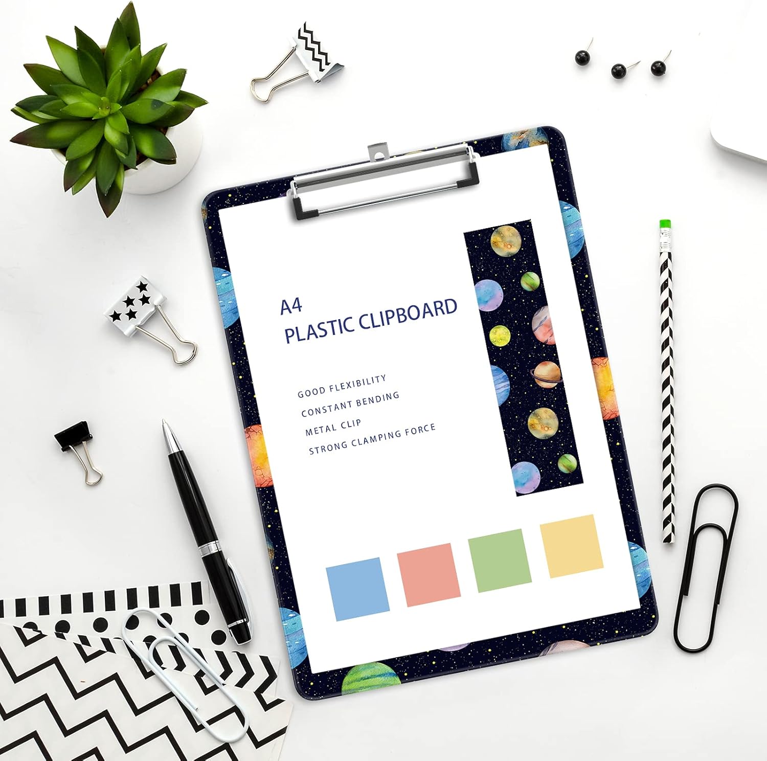 ZAXMEY Plastic A4 Clipboards, Cute Clipboard Stardard Letter Size for Teacher, Kids, Lightweight Clip Board | Decorative Clip Boards | Office Clipboard | School Supplies(Planet). : Office Products