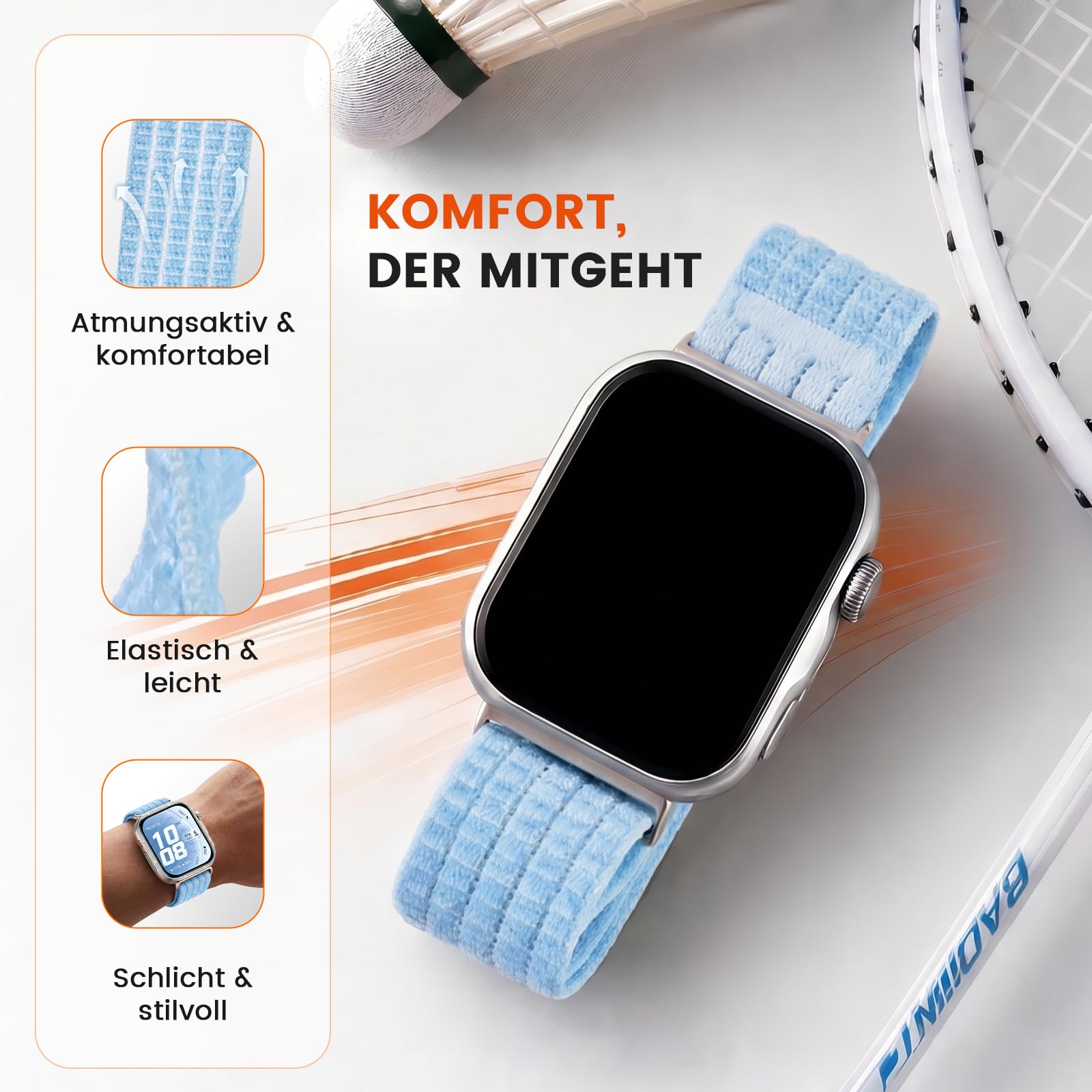 SimpleThings Nylonowa opaska do zegarka Huawei Watch Fit 5/5 Pro/4/4 Pro/3, lekka, oddychająca, sportowa bransoletka do Huawei Watch Fit 3/4/4 Pro/5/5 Pro, dla kobiet i mężczyzn
