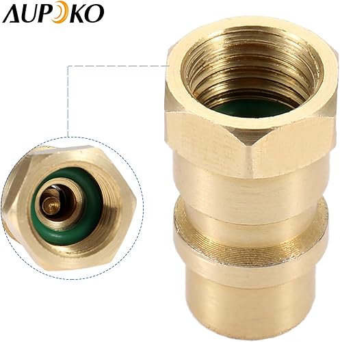 Miniatura 7 de Aupoko Válvula de reequipamiento de A/C con tapa antipolvo, conversión rápida rápida R12 R22 a R134A, rosca de 1/4" a 8v1, con interfaz de acoplador
